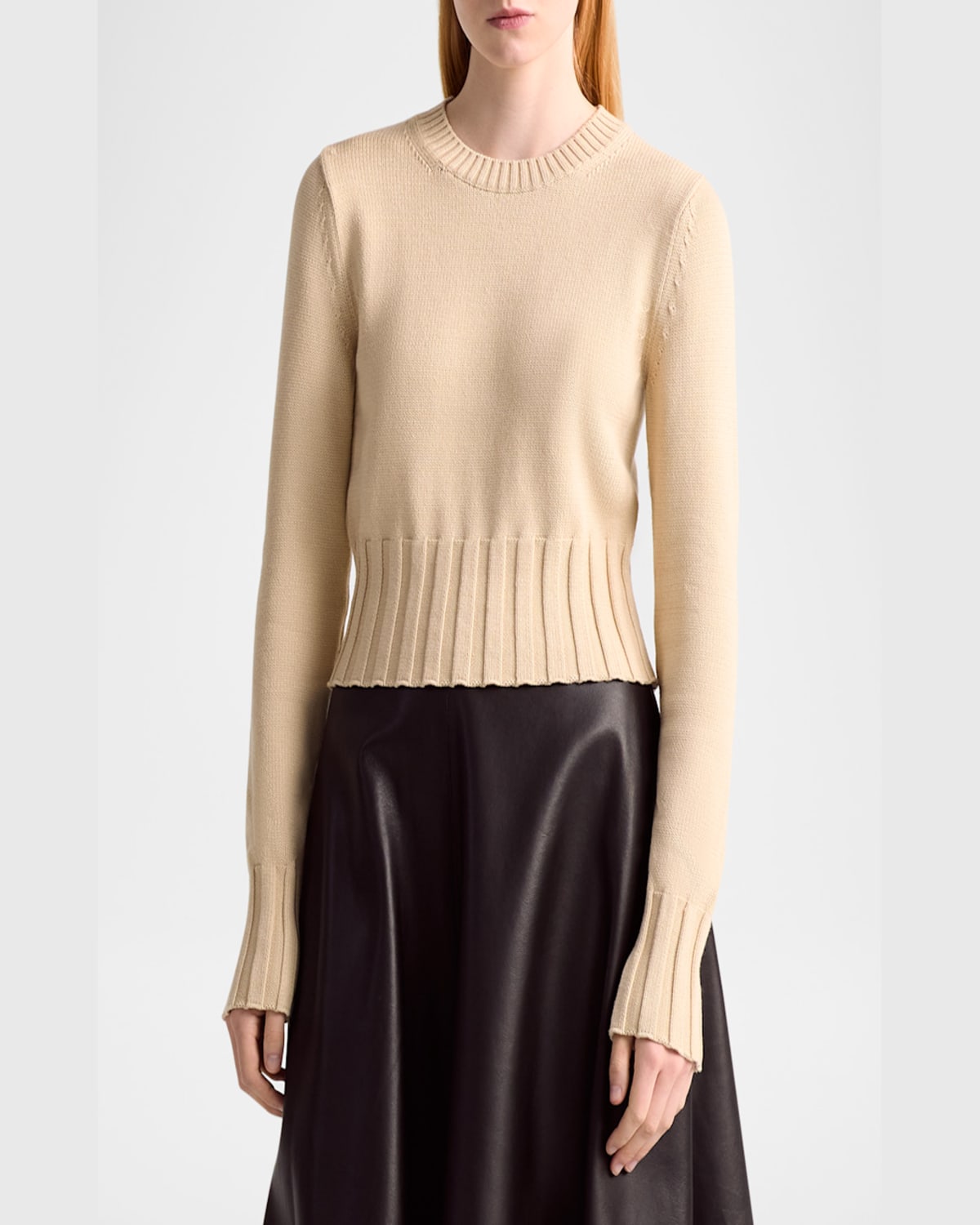 Altuzarra Livvy Wide-rib Cuffs Crewneck Sweater