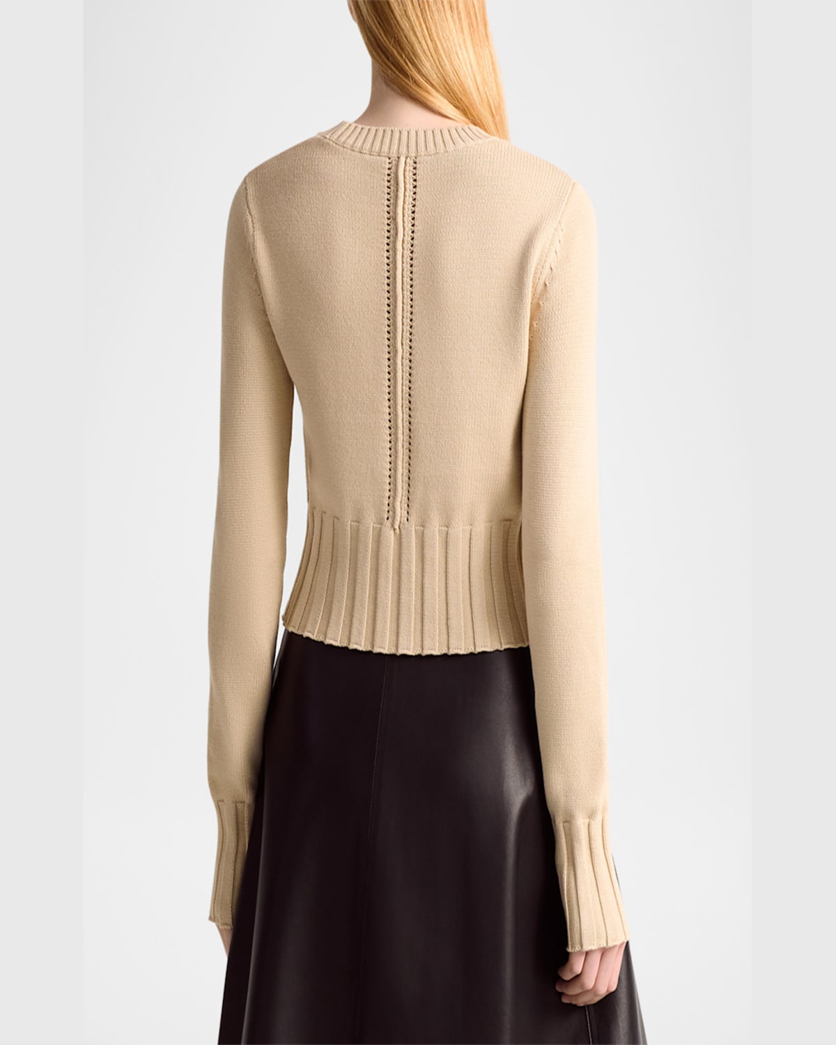 Altuzarra Livvy Wide-rib Cuffs Crewneck Sweater