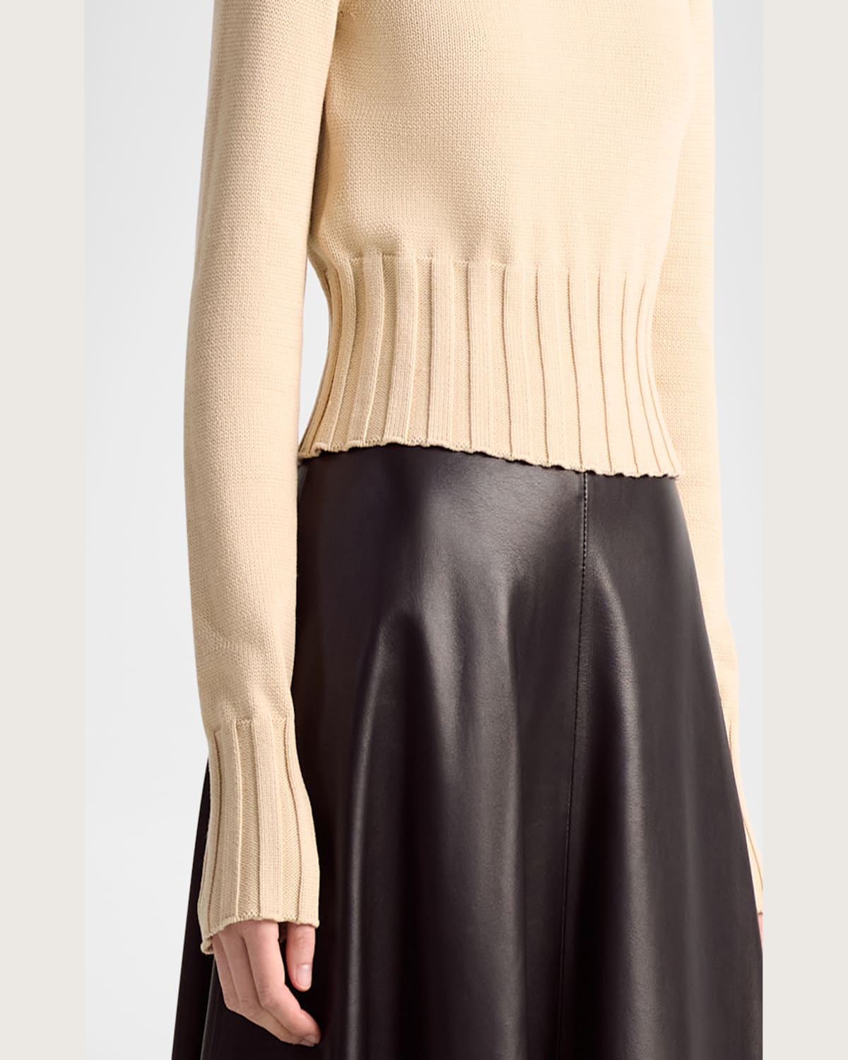 Altuzarra Livvy Wide-rib Cuffs Crewneck Sweater