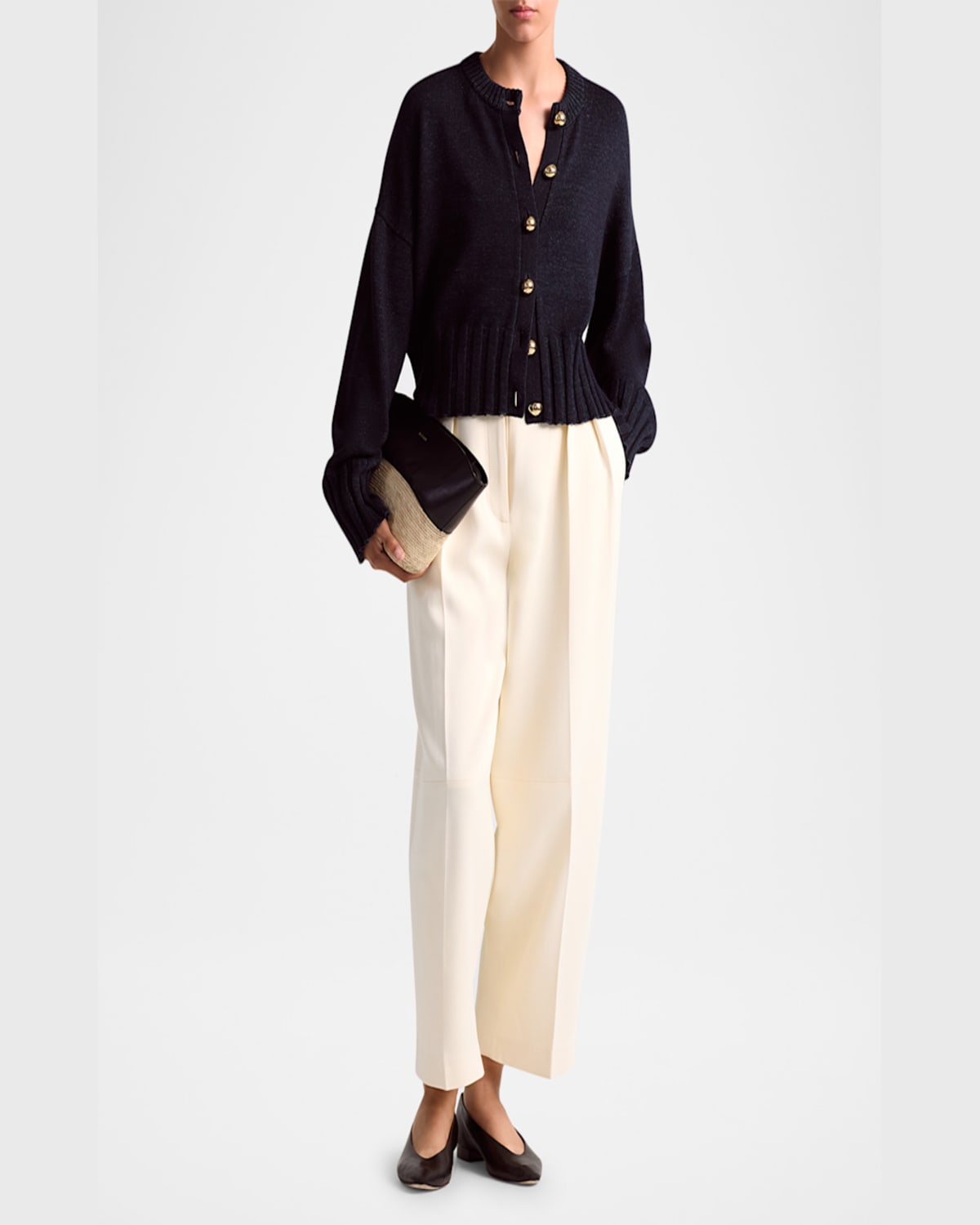 Altuzarra Liam Wide-rib Crewneck Cardigan