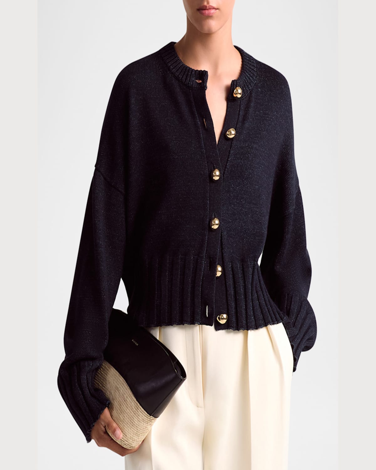 Altuzarra Liam Wide-rib Crewneck Cardigan