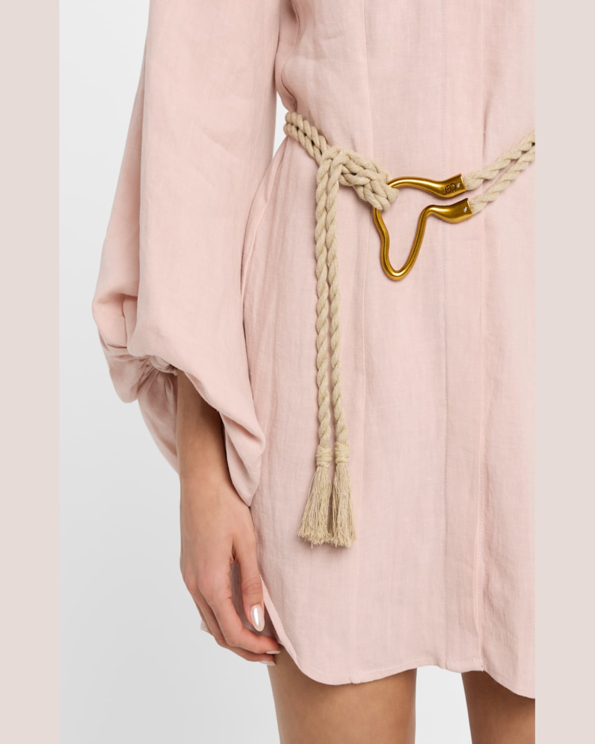Jbq Antonia Belted Mini Shirtdress In Dusty Rose