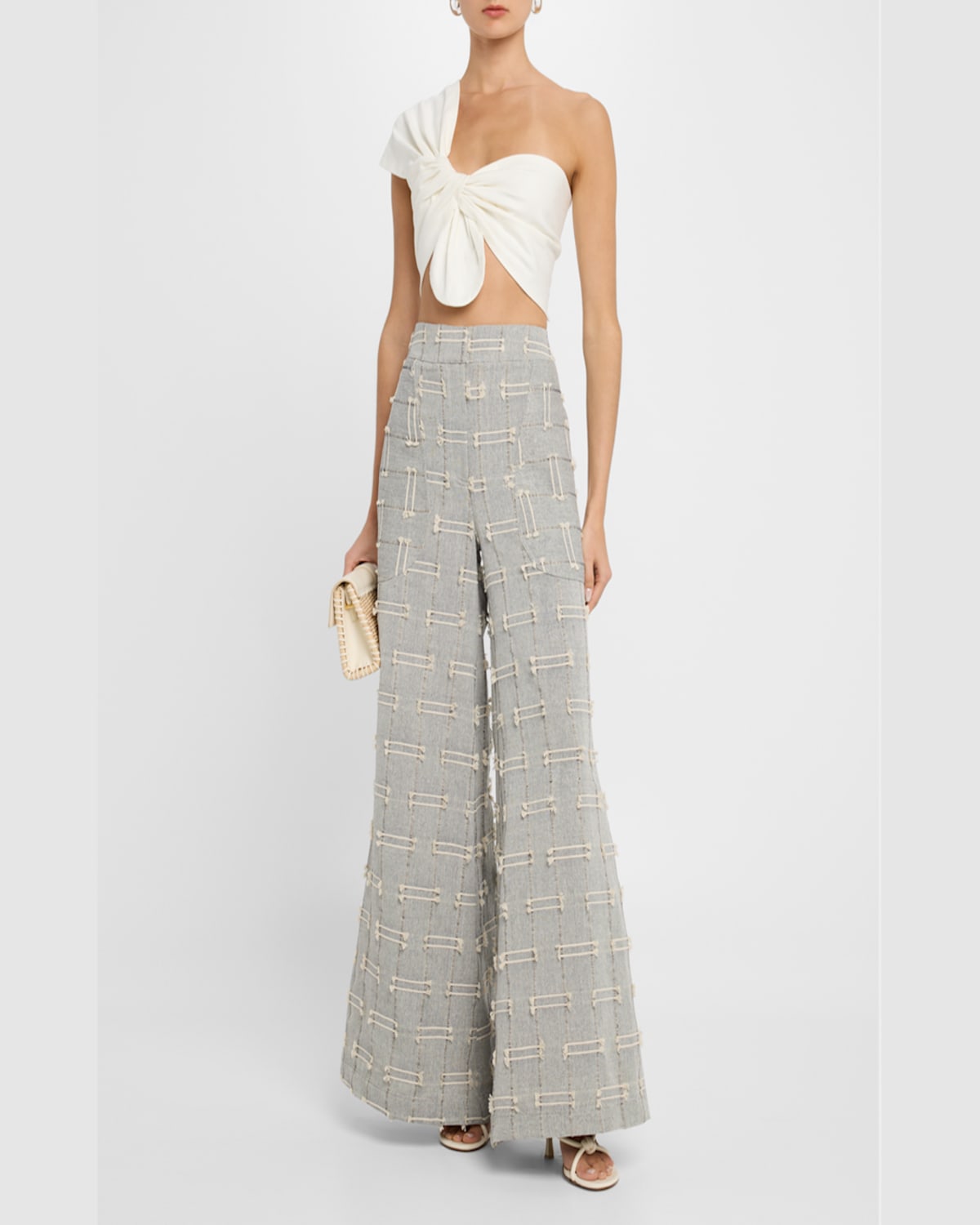 Jbq Oslo Wide-leg Pants In Blackoatmeal