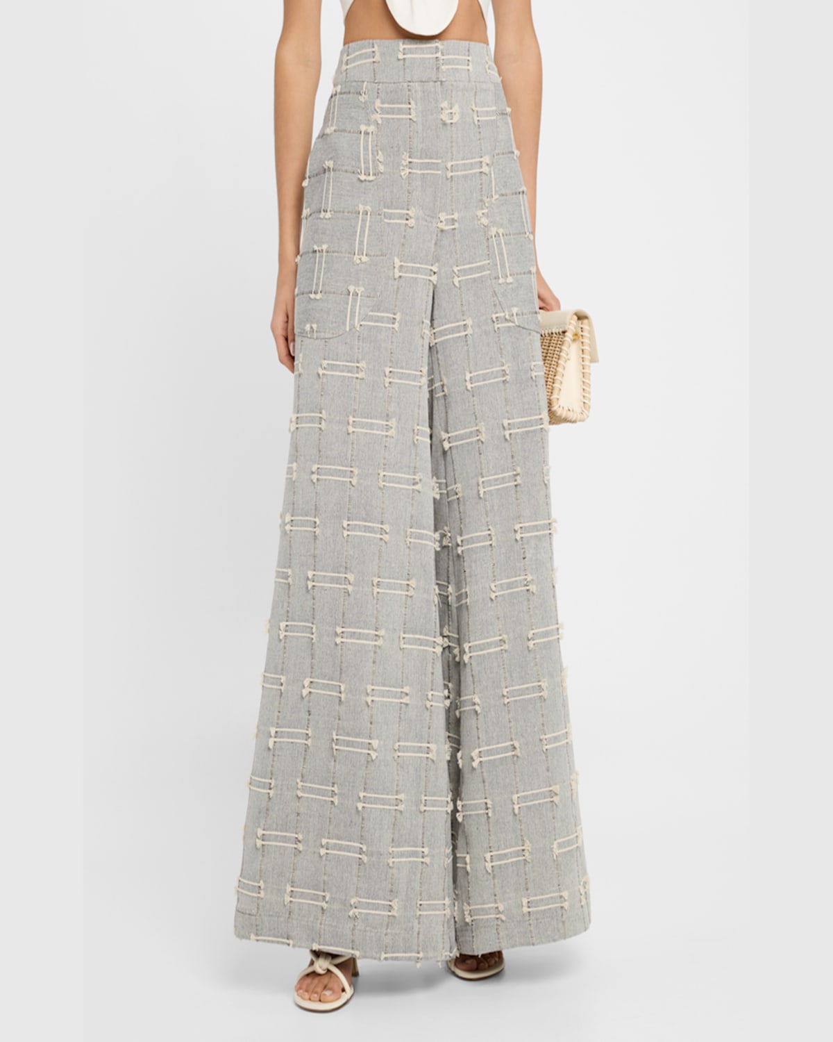 Jbq Oslo Wide-leg Pants In Blackoatmeal