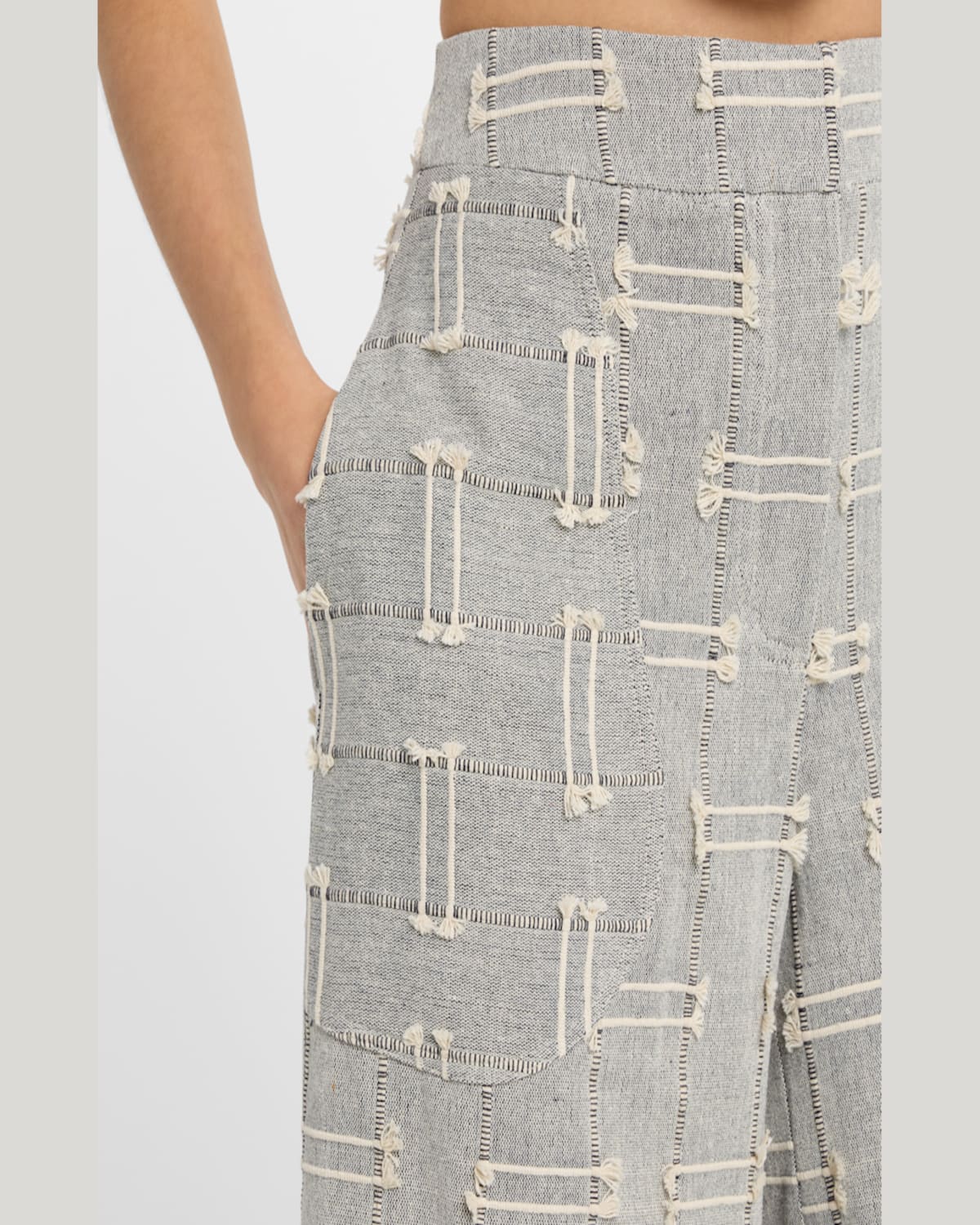 Jbq Oslo Wide-leg Pants In Blackoatmeal