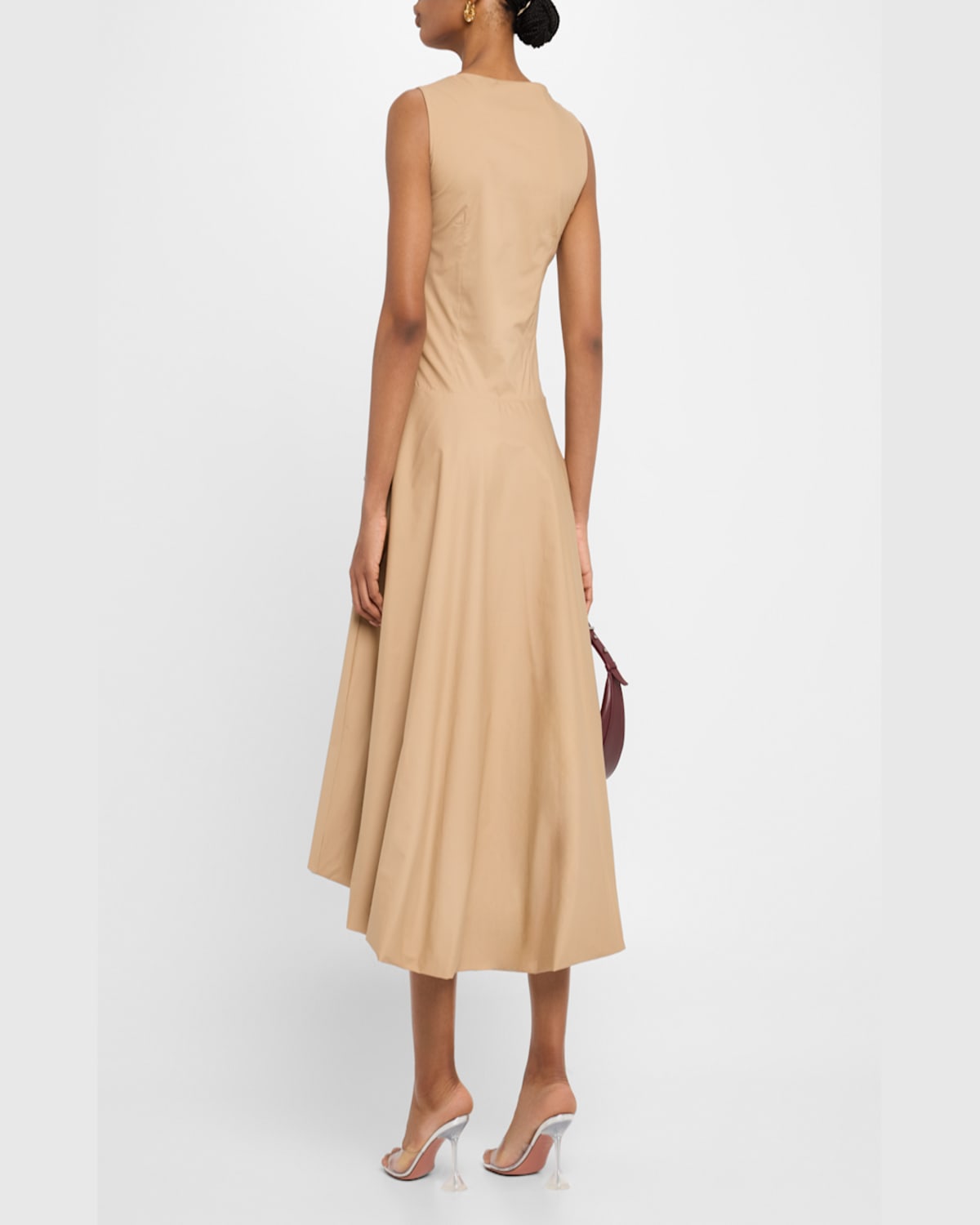 Chiara Boni La Petite Robe Sleeveless High-low Rosette Midi Dress In Neutral
