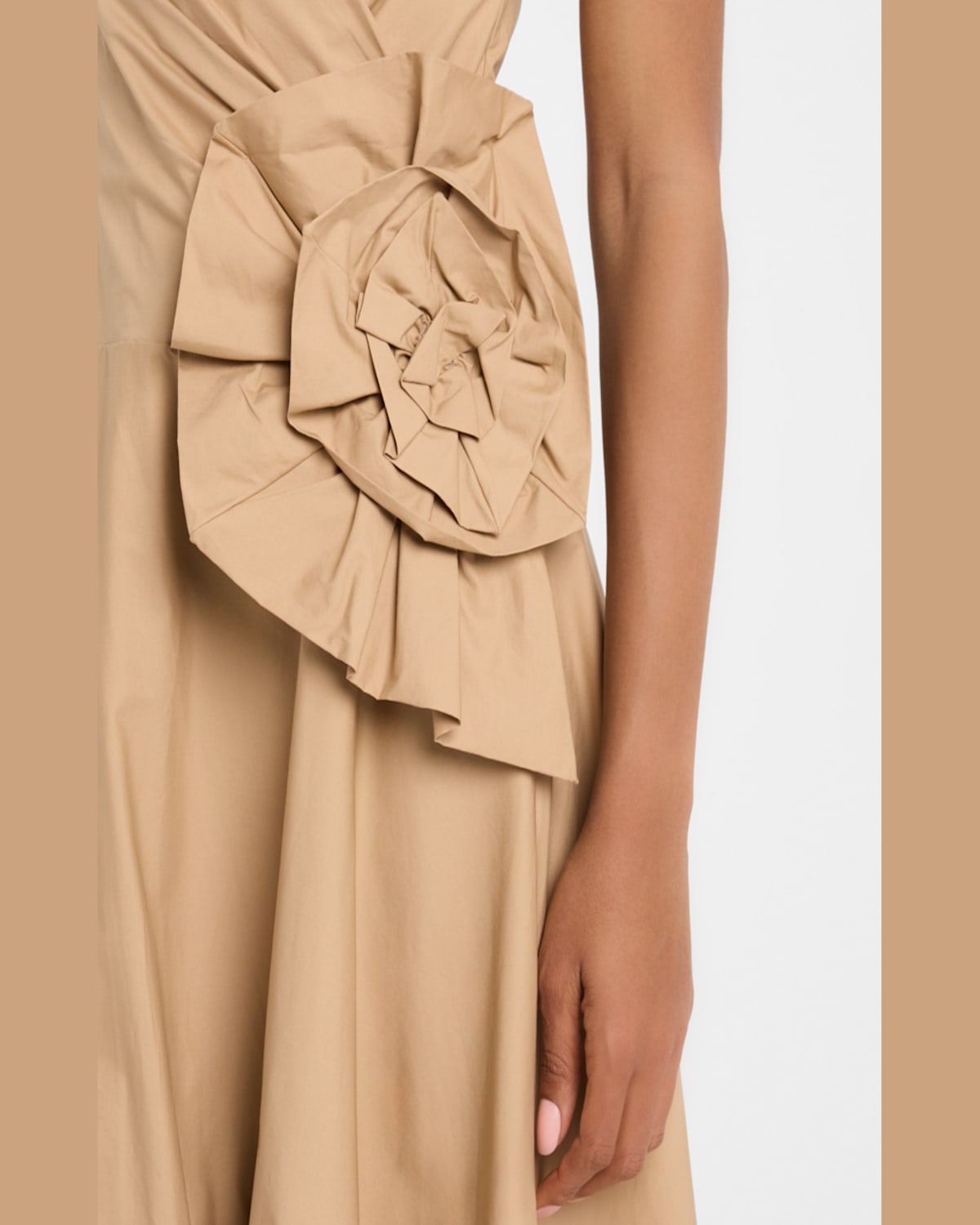 Chiara Boni La Petite Robe Sleeveless High-low Rosette Midi Dress In Neutral