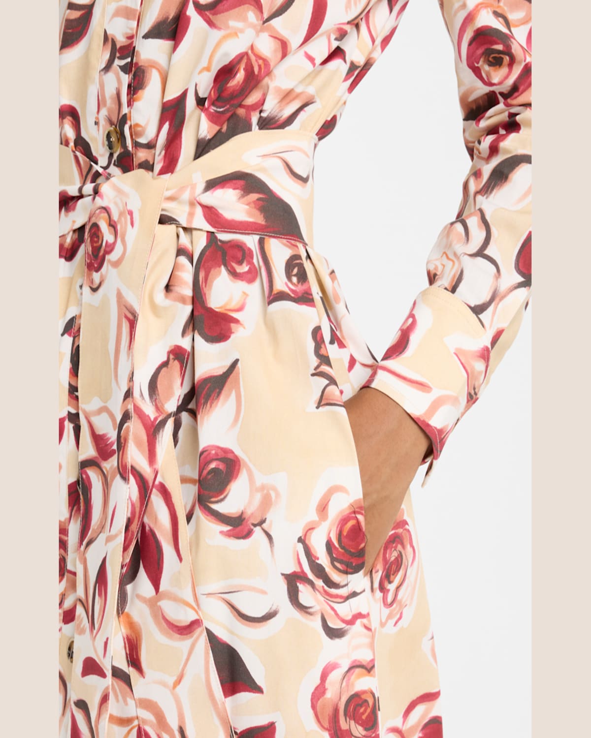 Chiara Boni La Petite Robe Belted Floral-print Midi Shirtdress In Fleur Du Desert