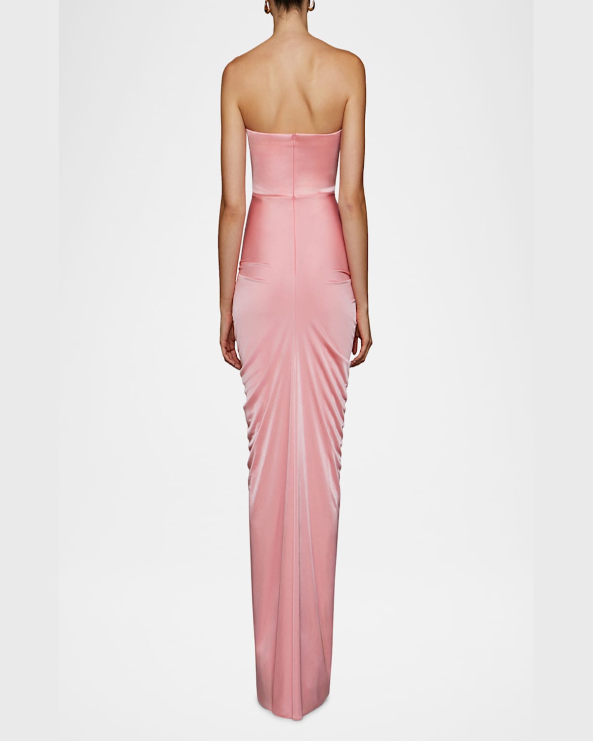 Et Ochs Selena Strapless Draped Glossy Jersey Gown In Pink