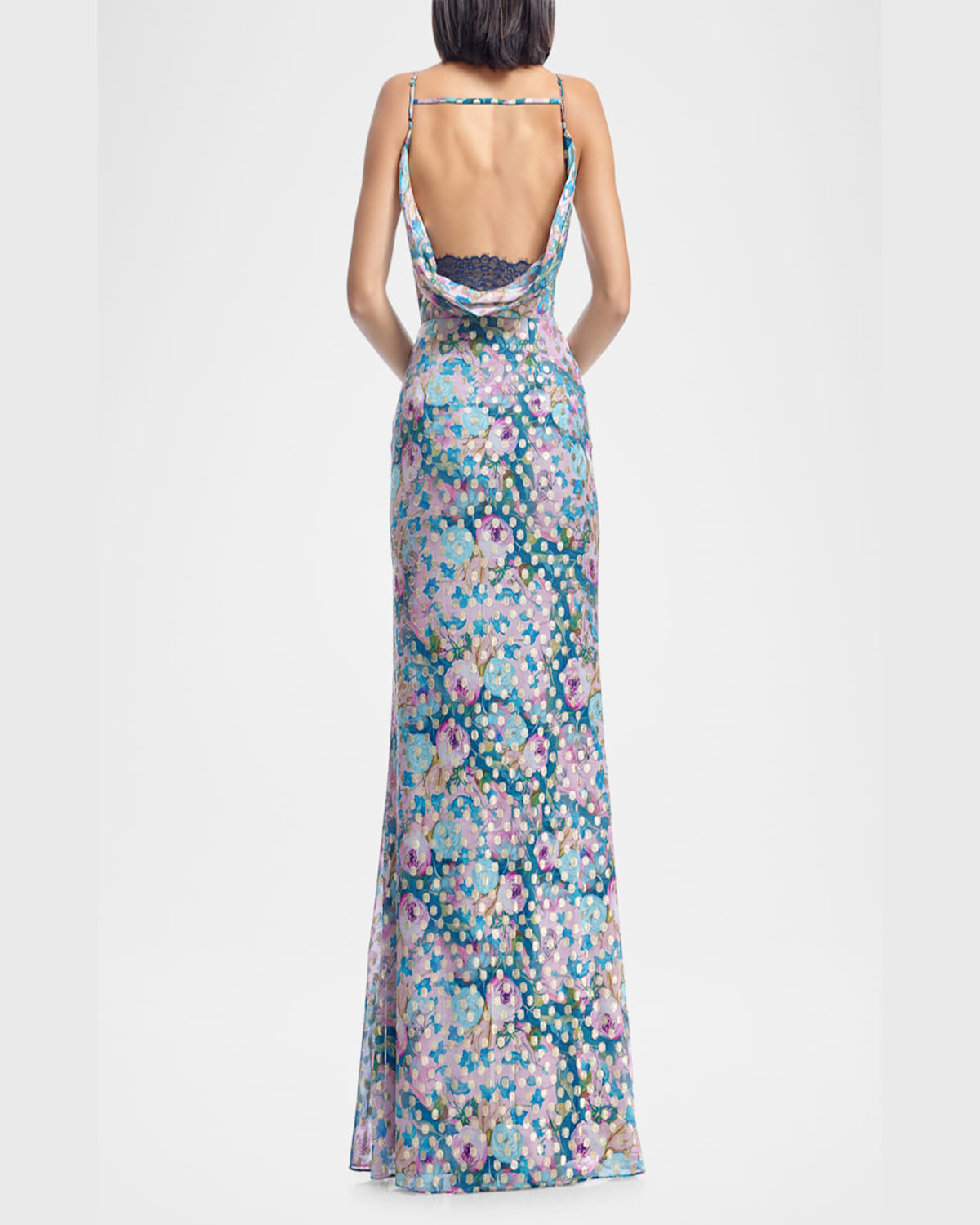 Dress The Population Black Label Brielle Floral-print Sweetheart Gown In Capri Multi