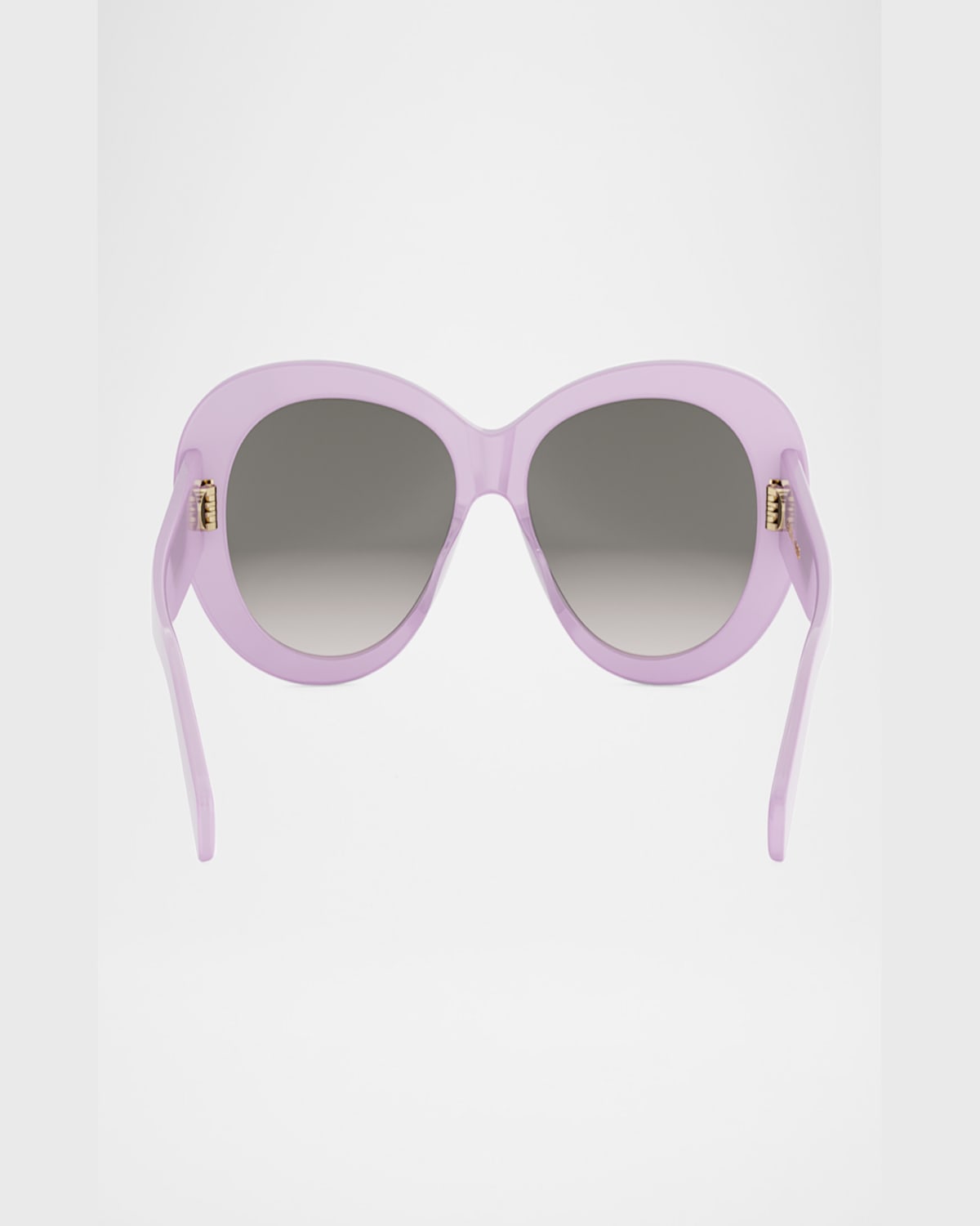 Celine Triomphe Logo Oval Acetate Sunglasses In Shiny Lilac Gradient Brown