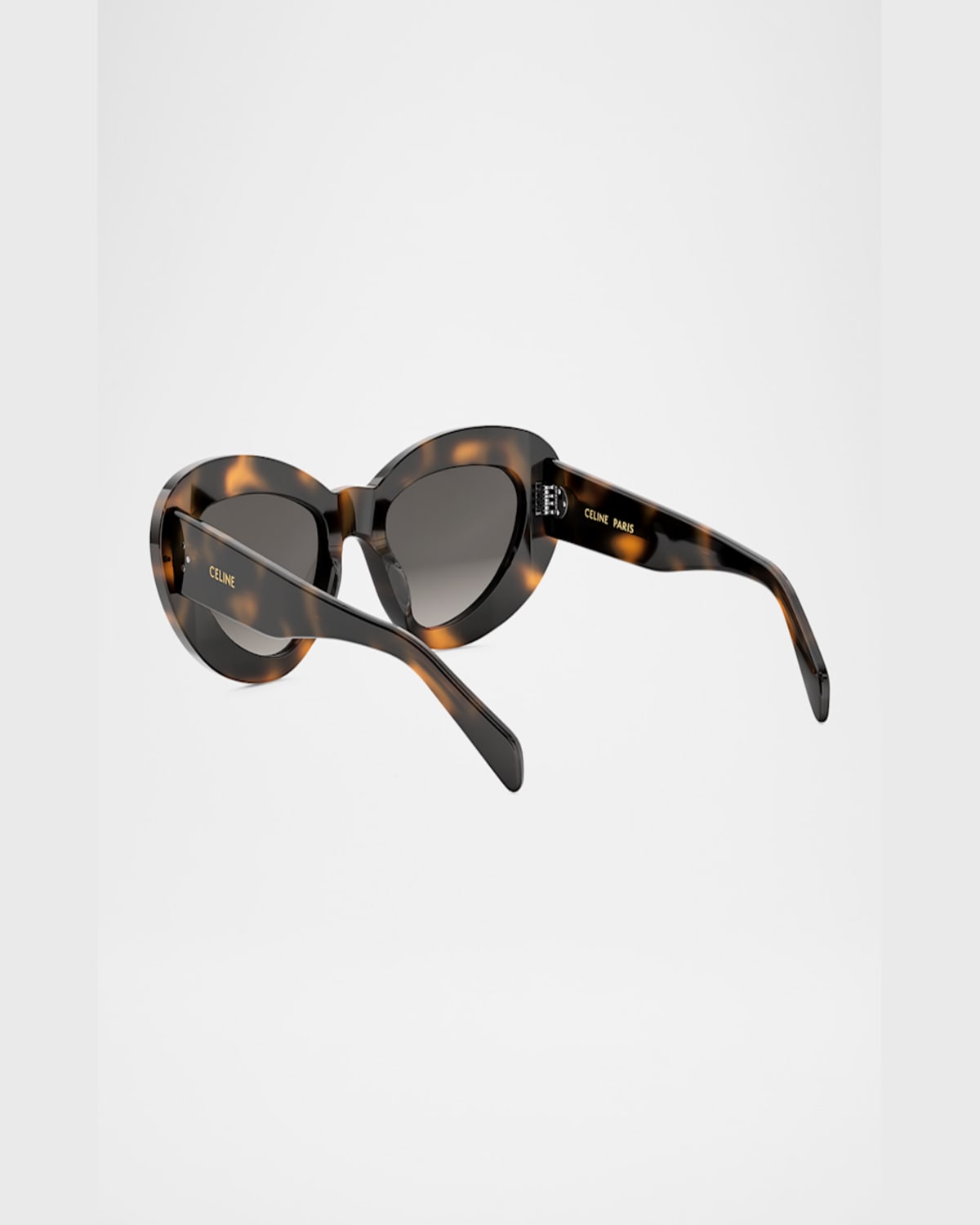 Celine 3 Dots Cat Eye Sunglasses In Dark Havana Gradient Brown