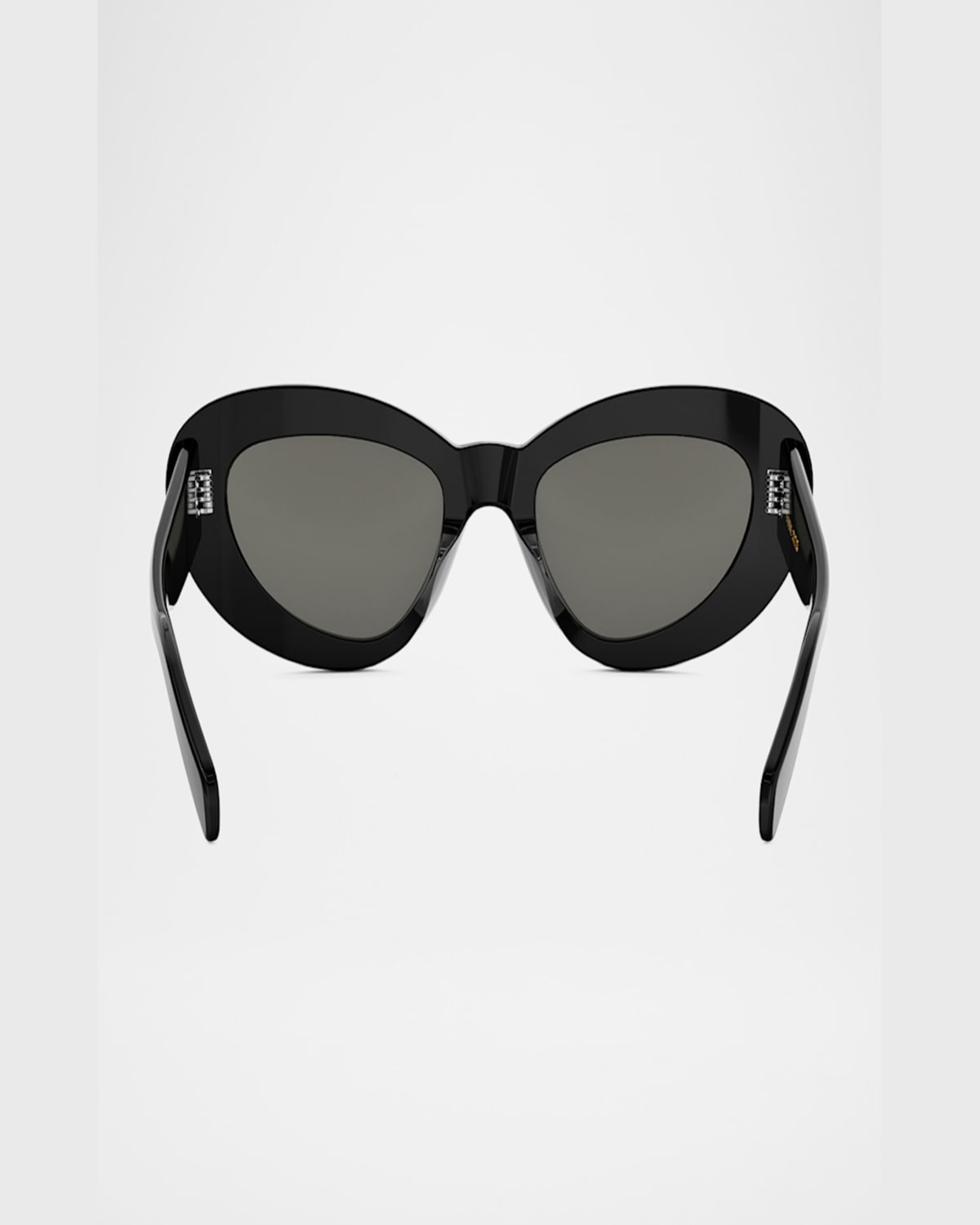 Celine 3 Dots Cat Eye Sunglasses In Shiny Black Smoke