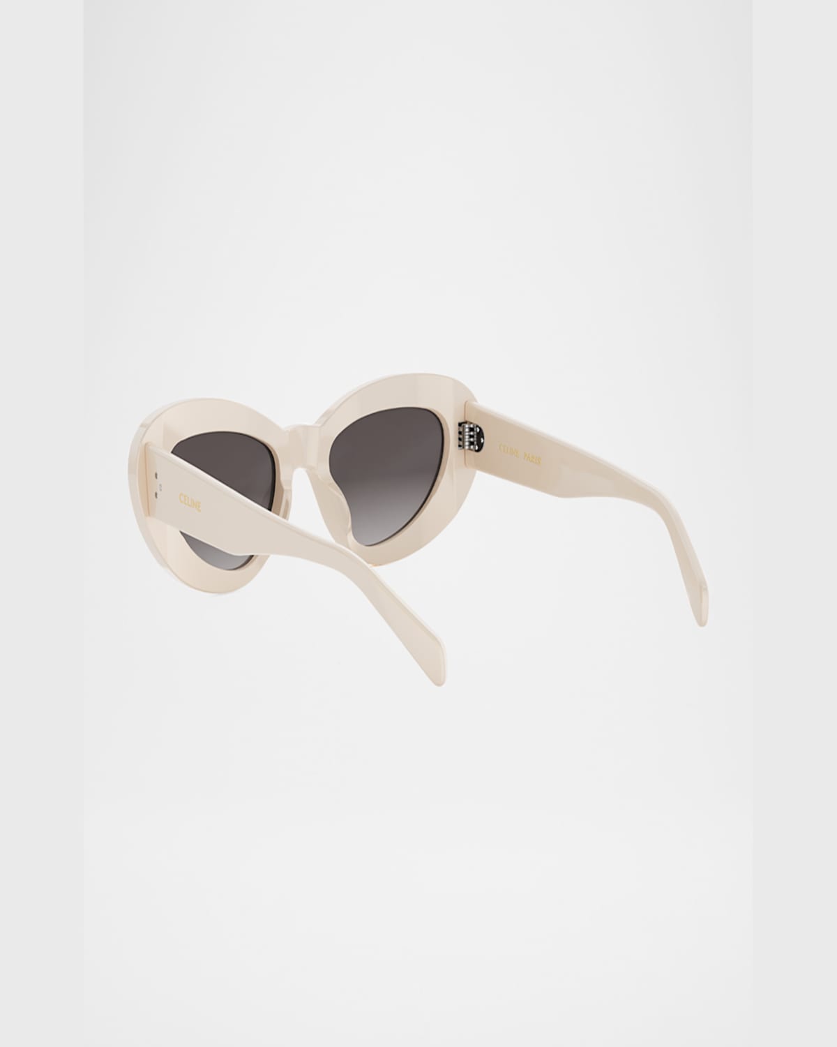 Celine 3 Dots Cat Eye Sunglasses In Ivory Gradient Brown
