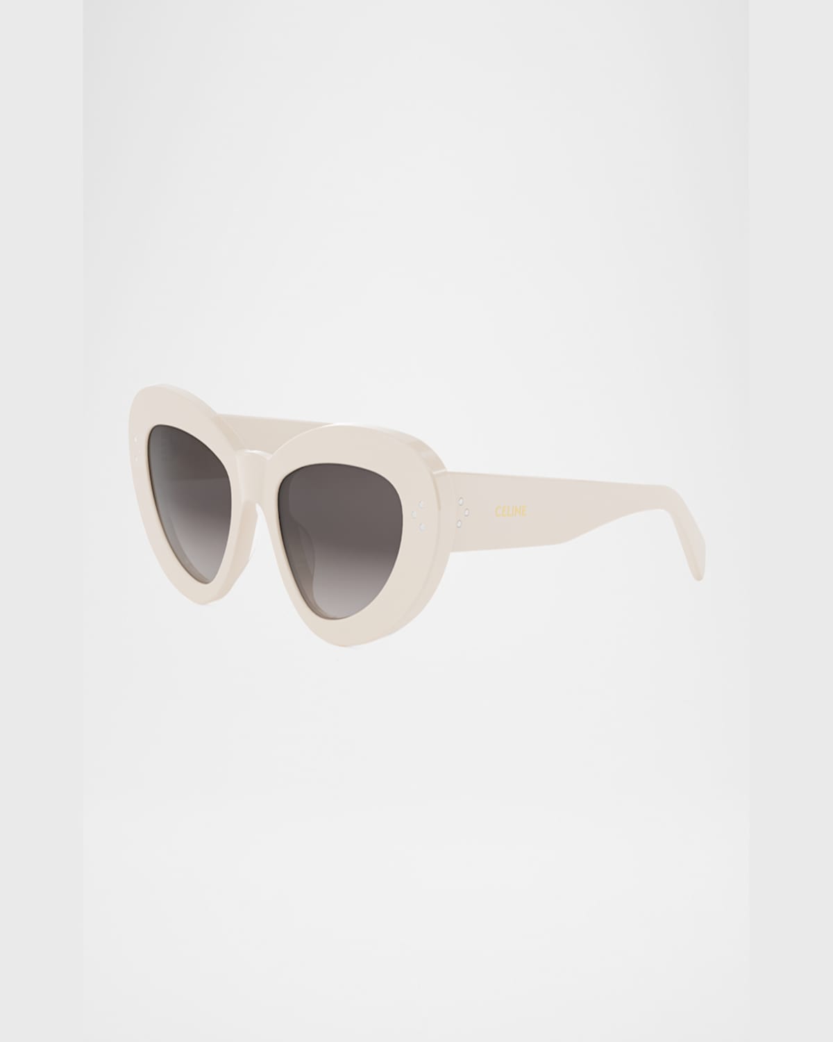 Celine 3 Dots Cat Eye Sunglasses In Ivory Gradient Brown