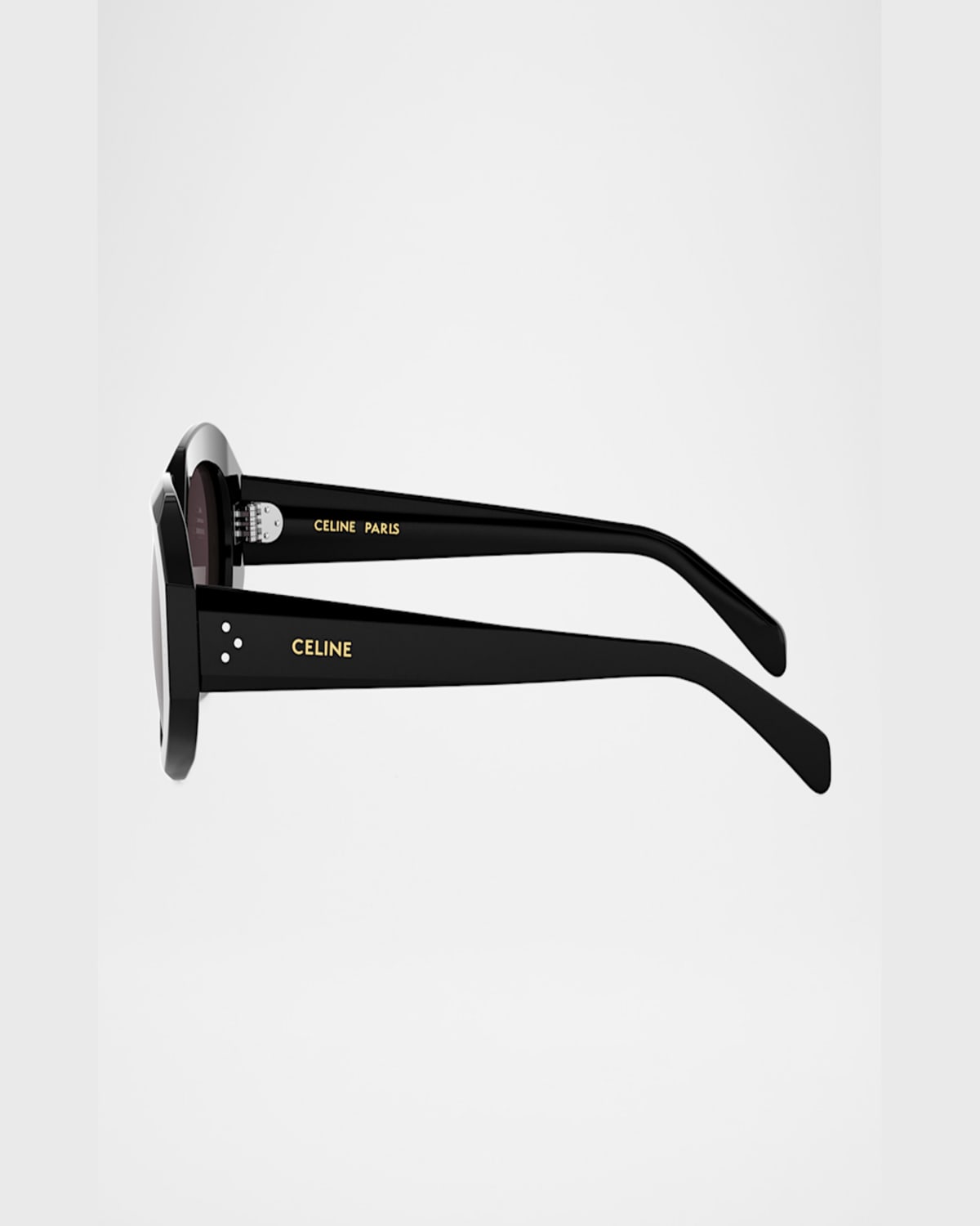 Celine 3 Dot Geometric Square Sunglasses In Shiny Black Violet
