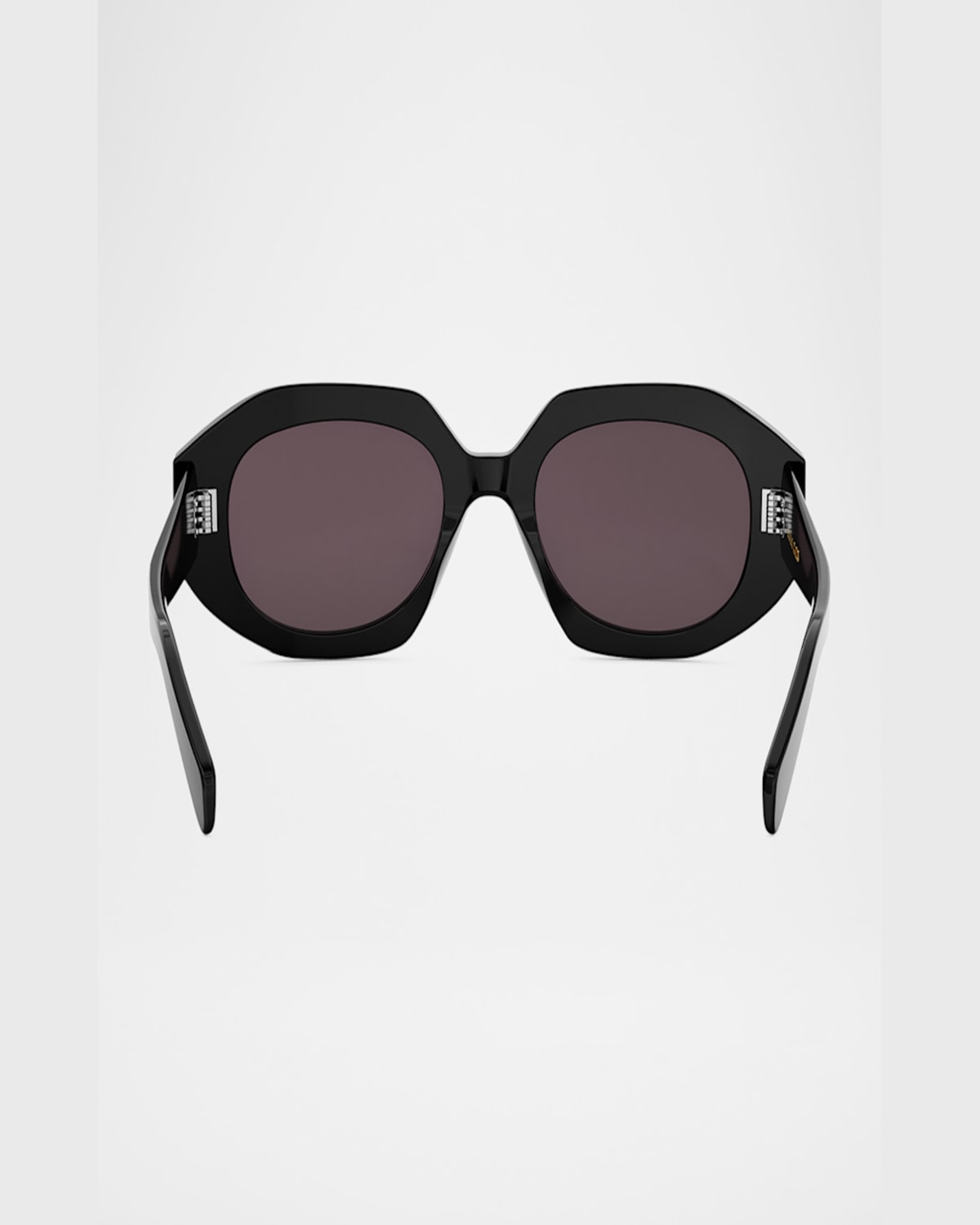 Celine 3 Dot Geometric Square Sunglasses In Shiny Black Violet