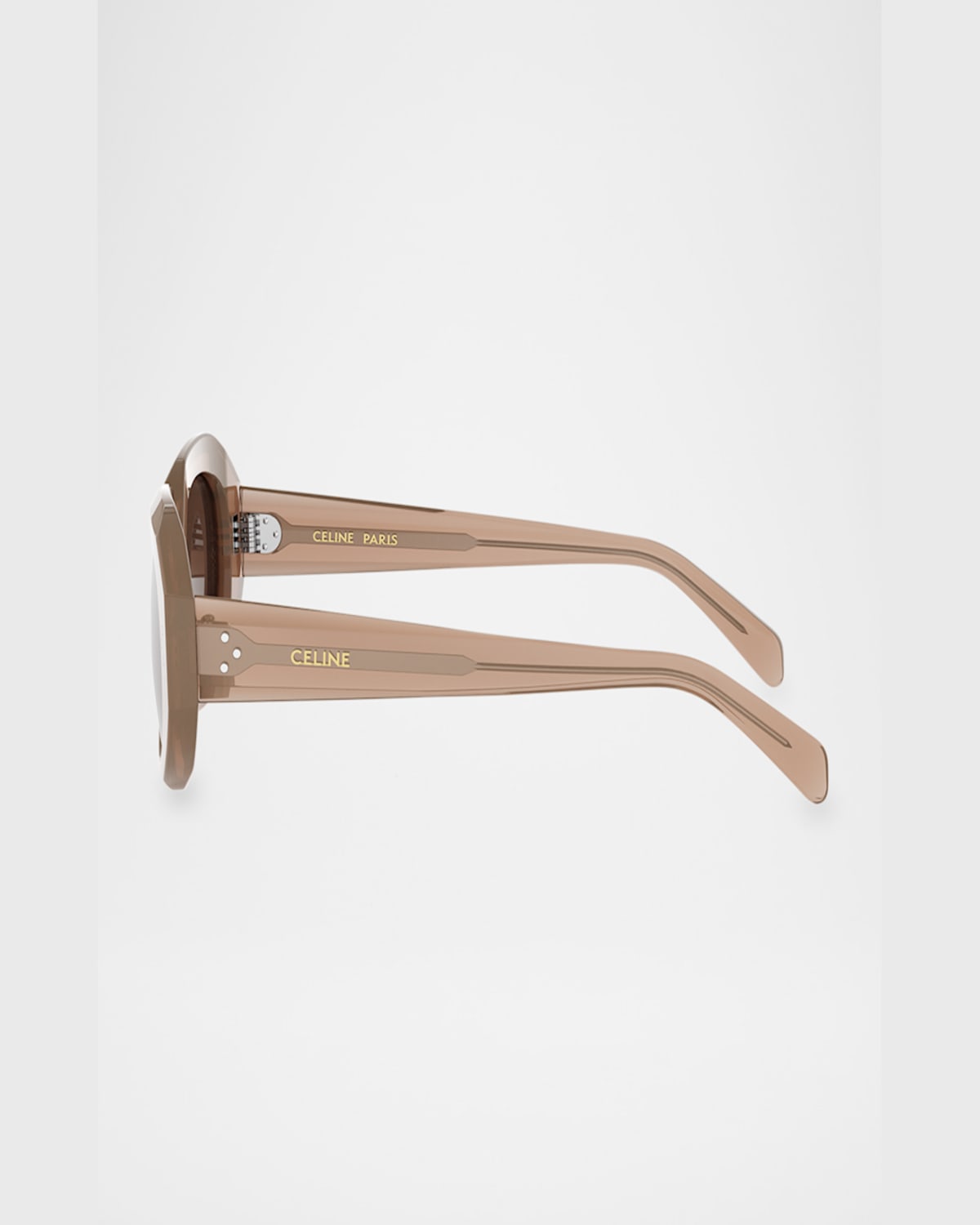 Celine 3 Dot Geometric Square Sunglasses In Shiny Dark Brown Brown