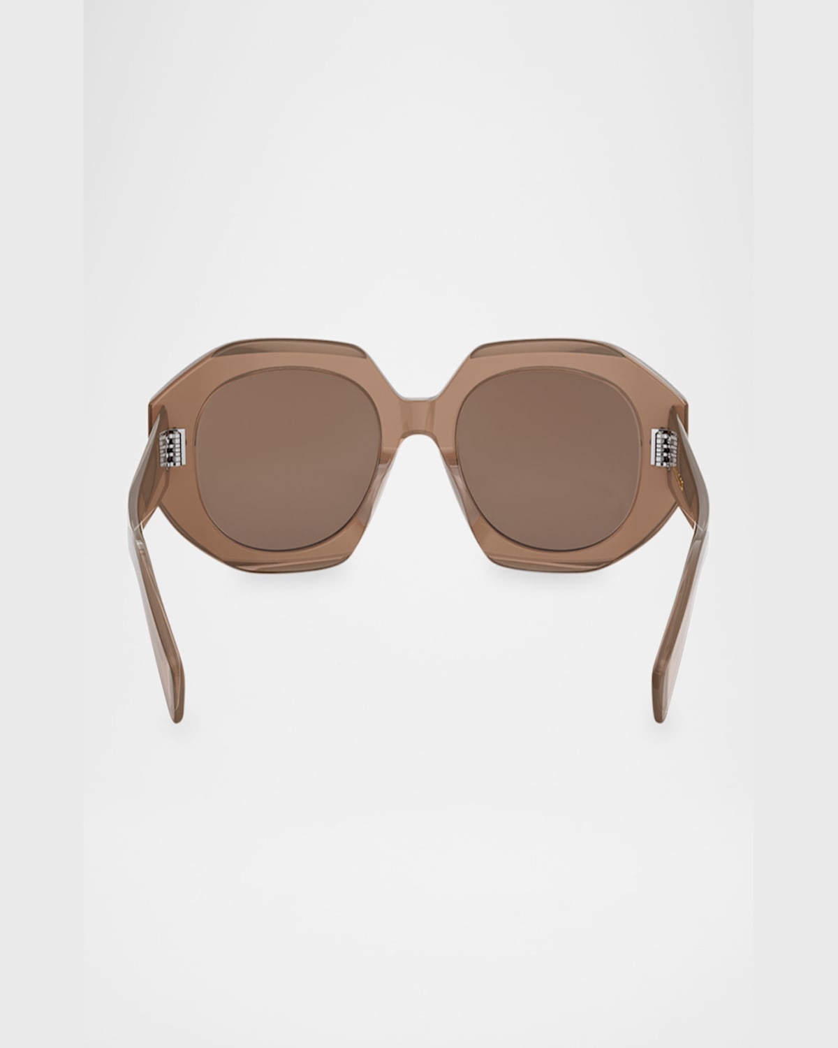Celine 3 Dot Geometric Square Sunglasses In Shiny Dark Brown Brown