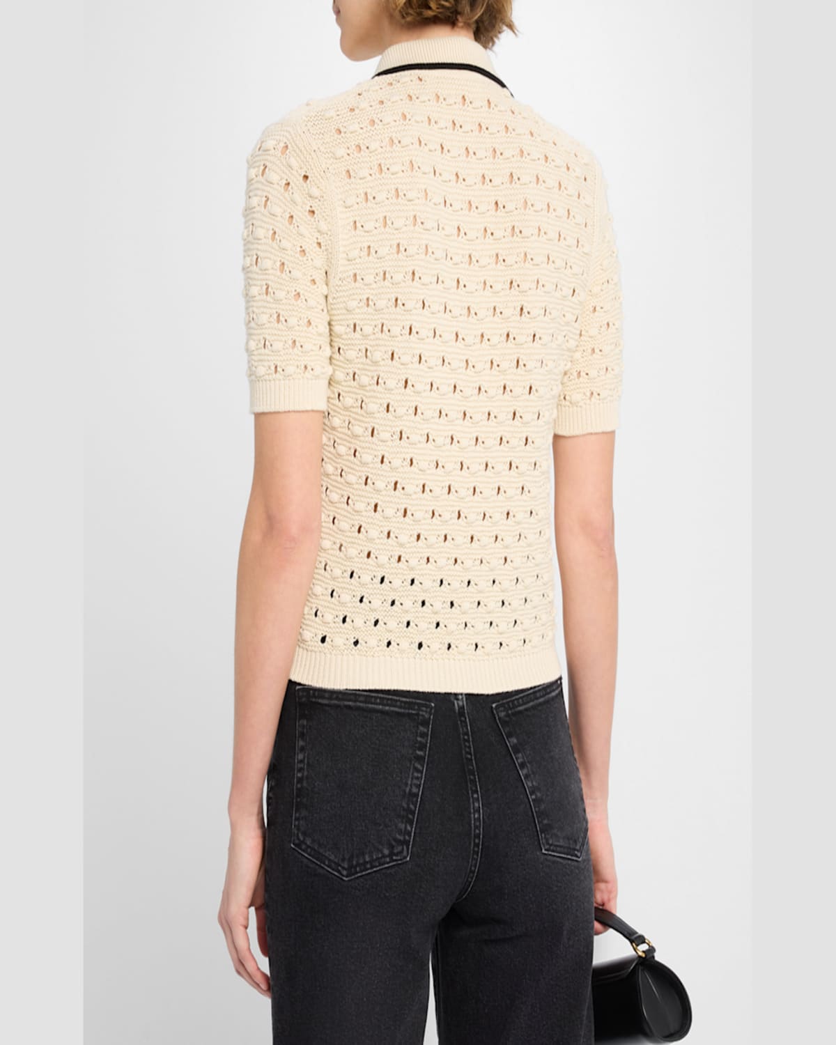 Frame The Bauble Polo Top In Cream