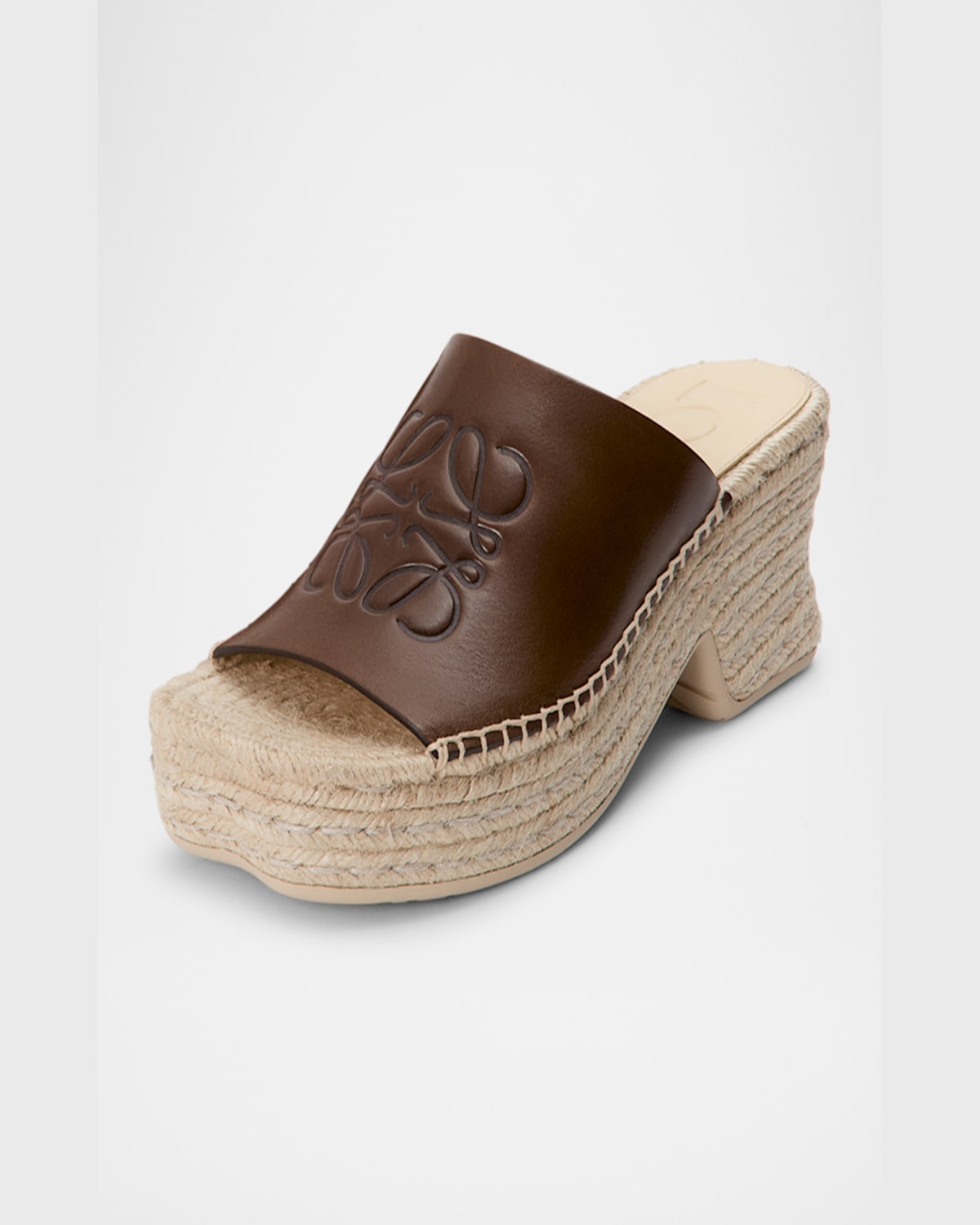Shop Loewe Petal Leather Espadrille Platform Sandals