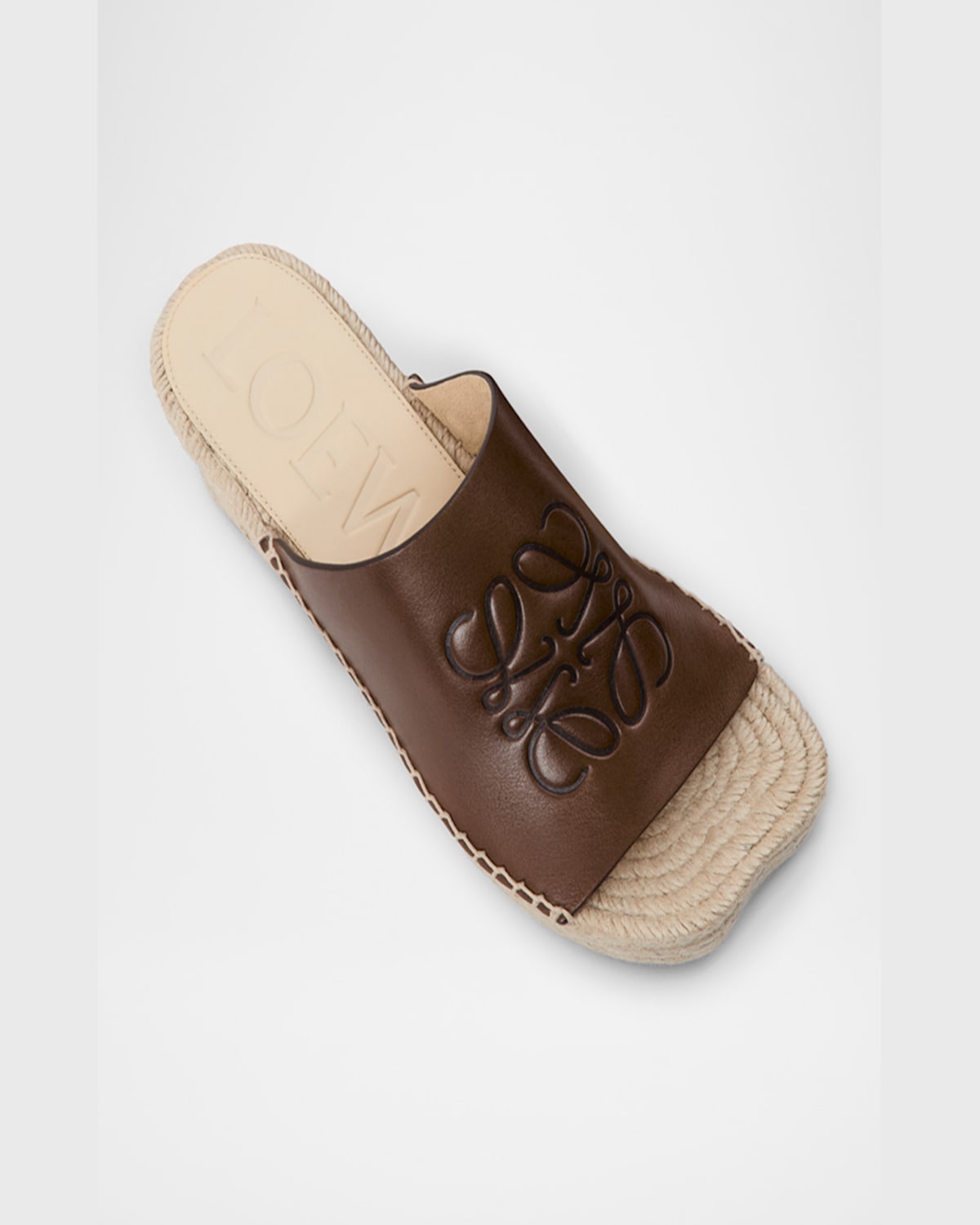 LOEWE PETAL LEATHER ESPADRILLE PLATFORM SANDALS 