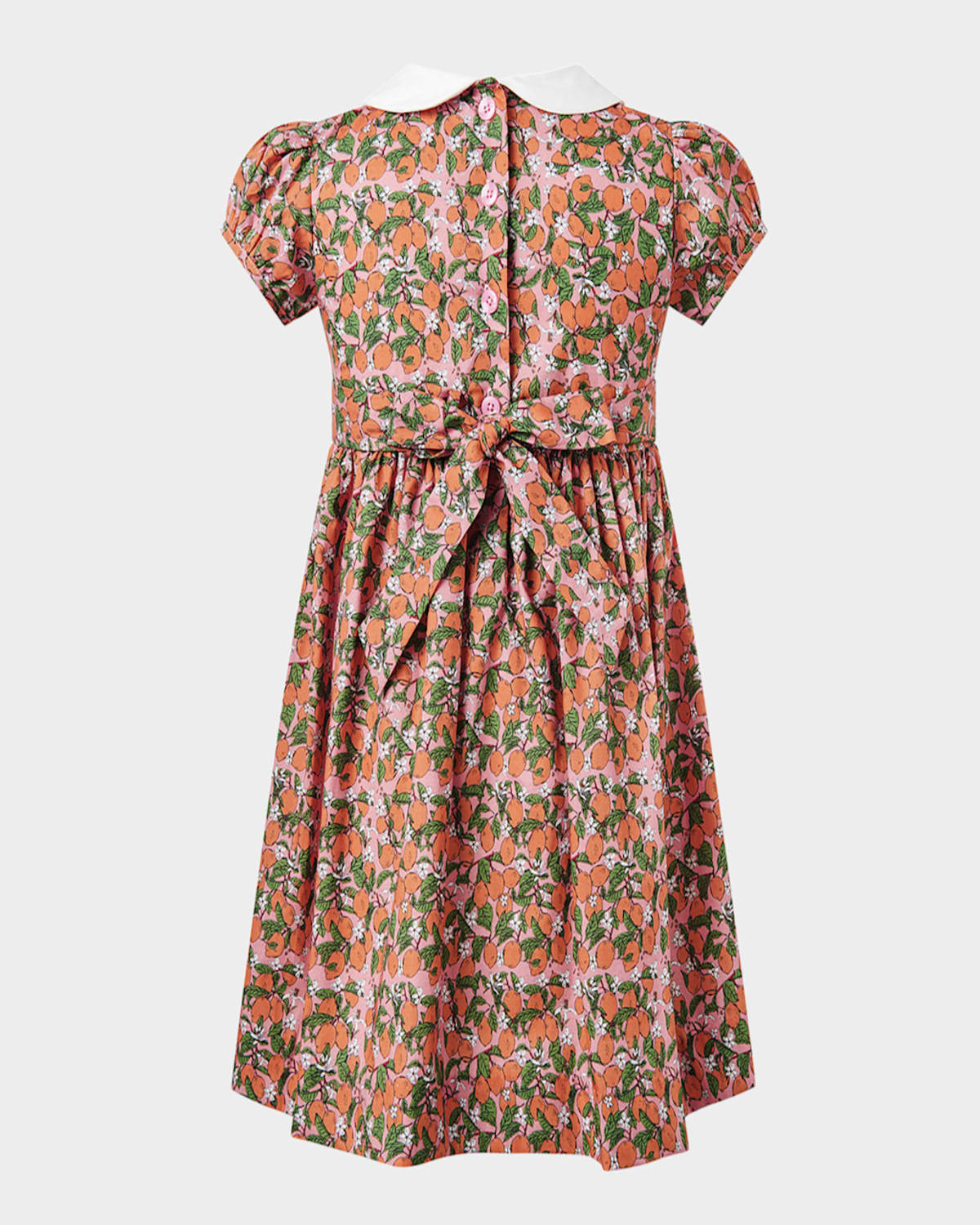 Rachel Riley Girl's Clementine-print A-line Dress In Orange