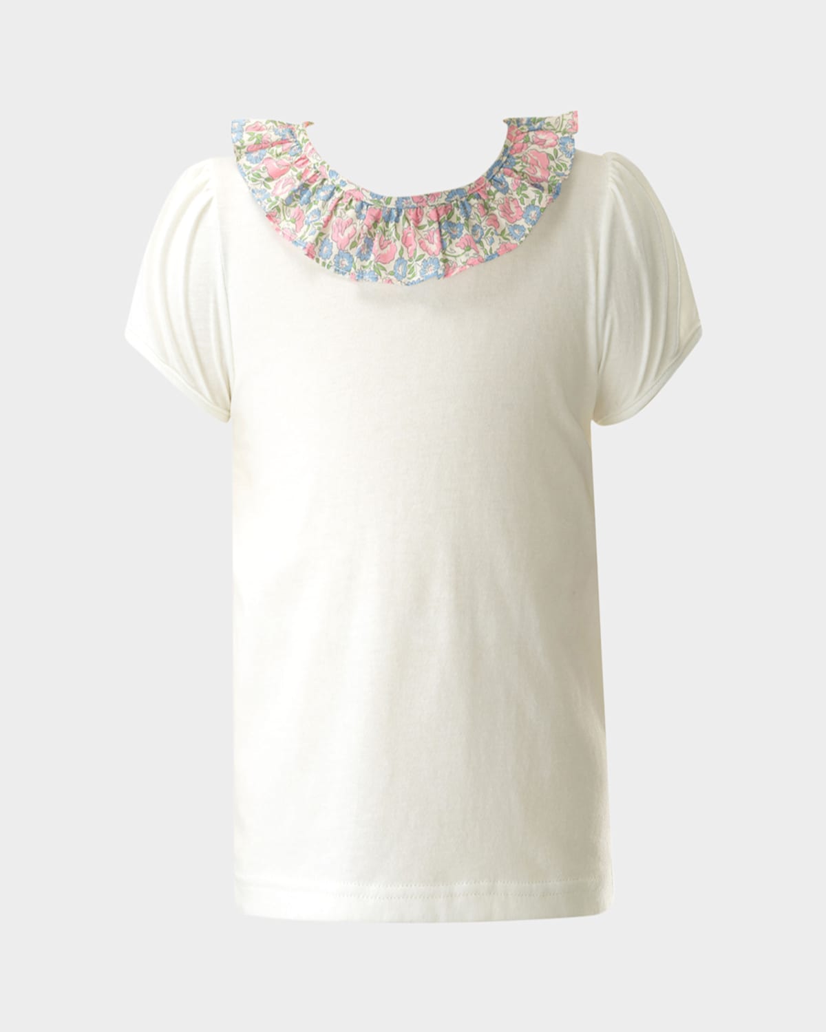 Rachel Riley Girl's Pastel Floral Top And Shorts Set In Pink