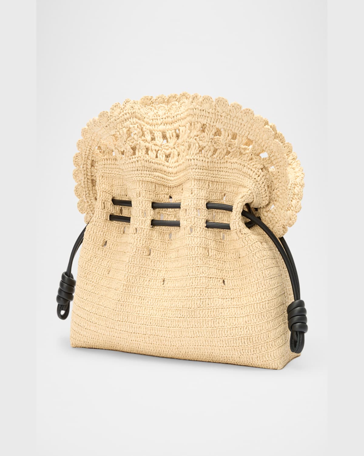 Shop Loewe X Paula's Ibiza Flamenco Medium Ruffled Clutch Bag In Raffia