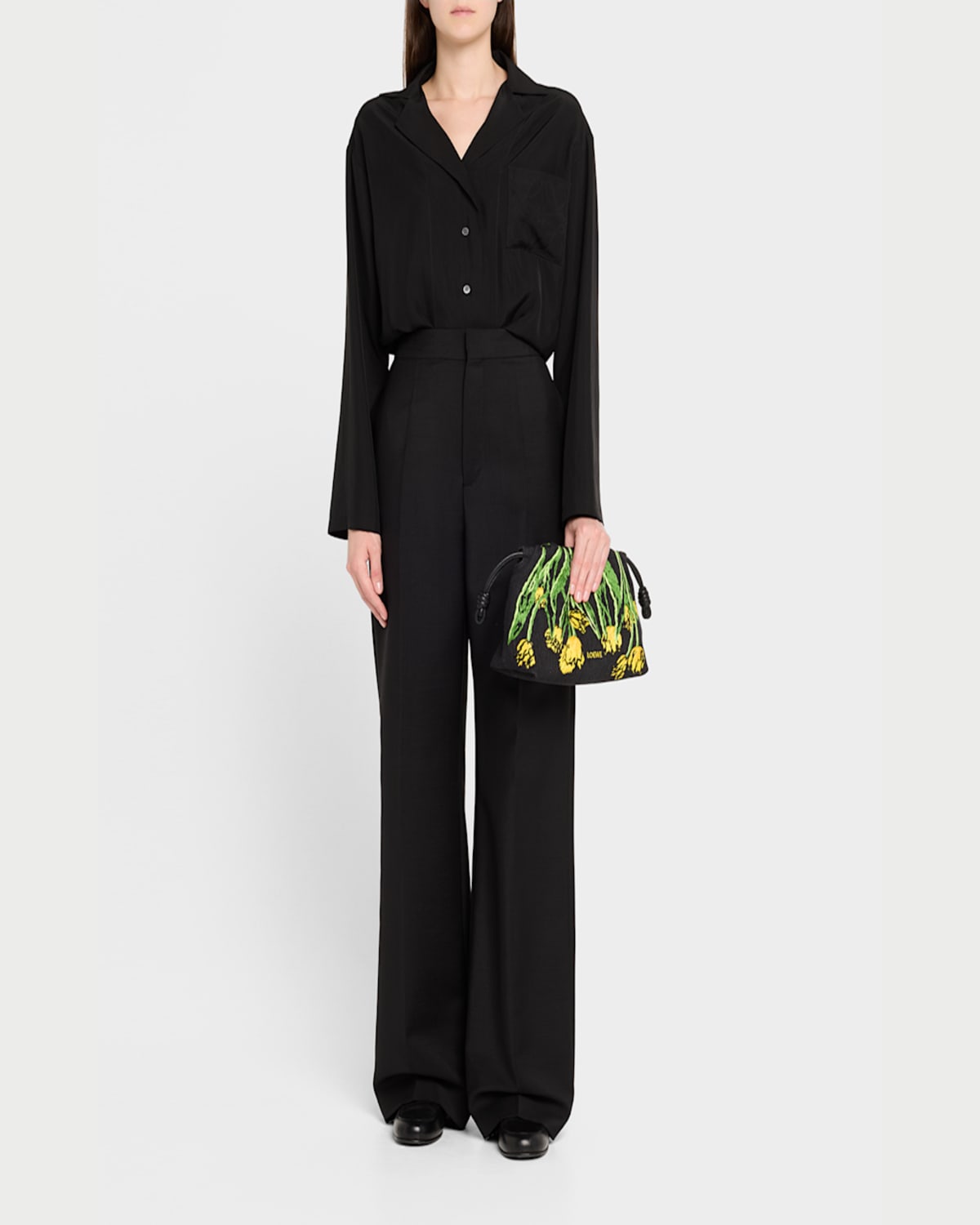 LOEWE FLAMENCO MEDIUM SHOULDER BAG IN TULIPS DENIM 