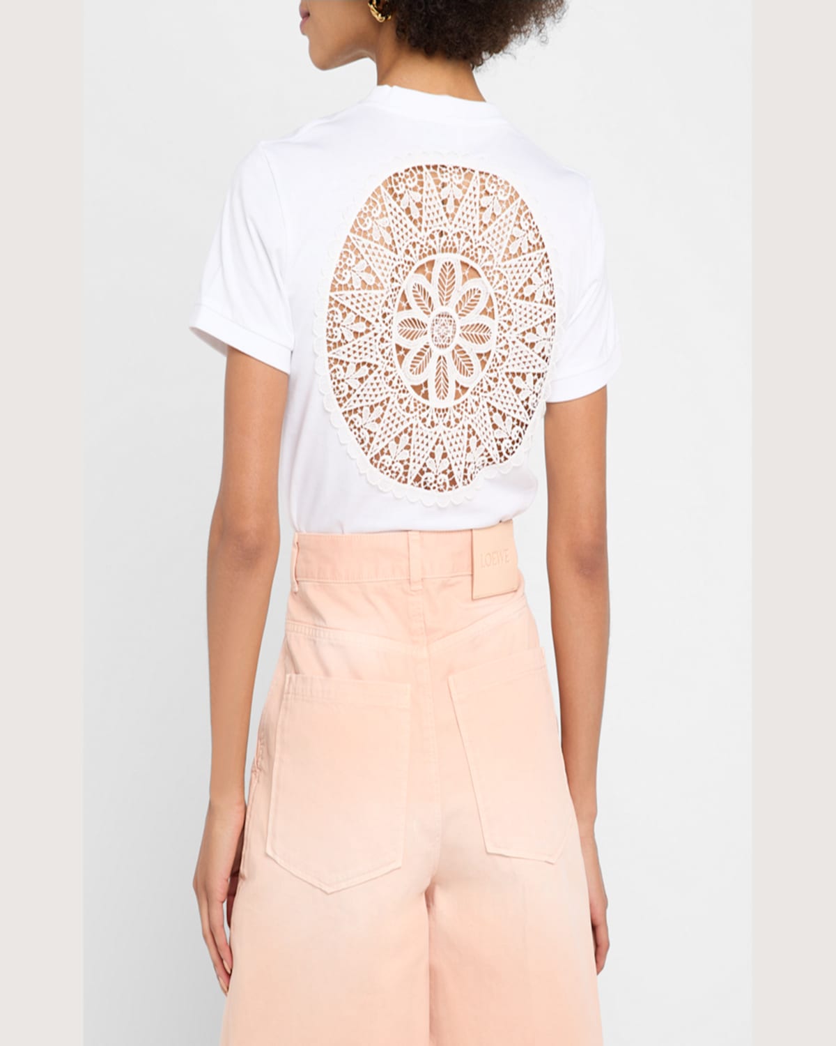 Loewe Anagram Openwork Lace T-shirt