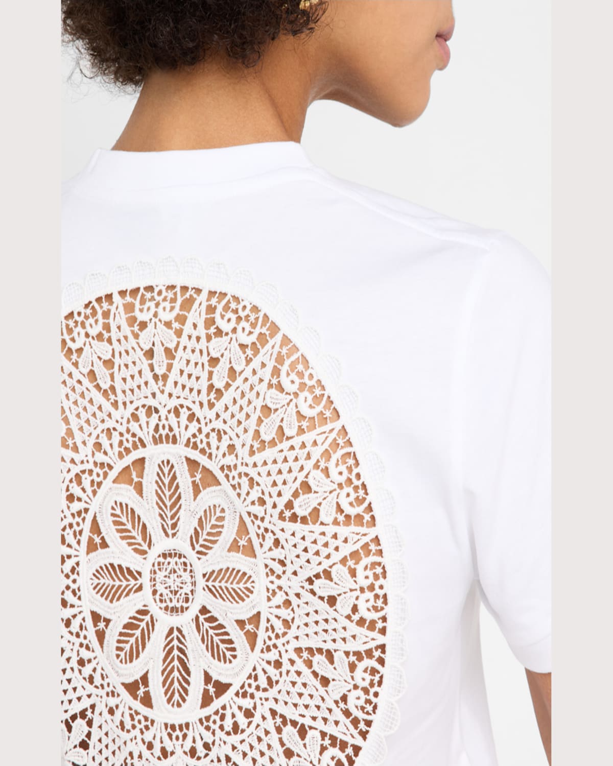Loewe Anagram Openwork Lace T-shirt