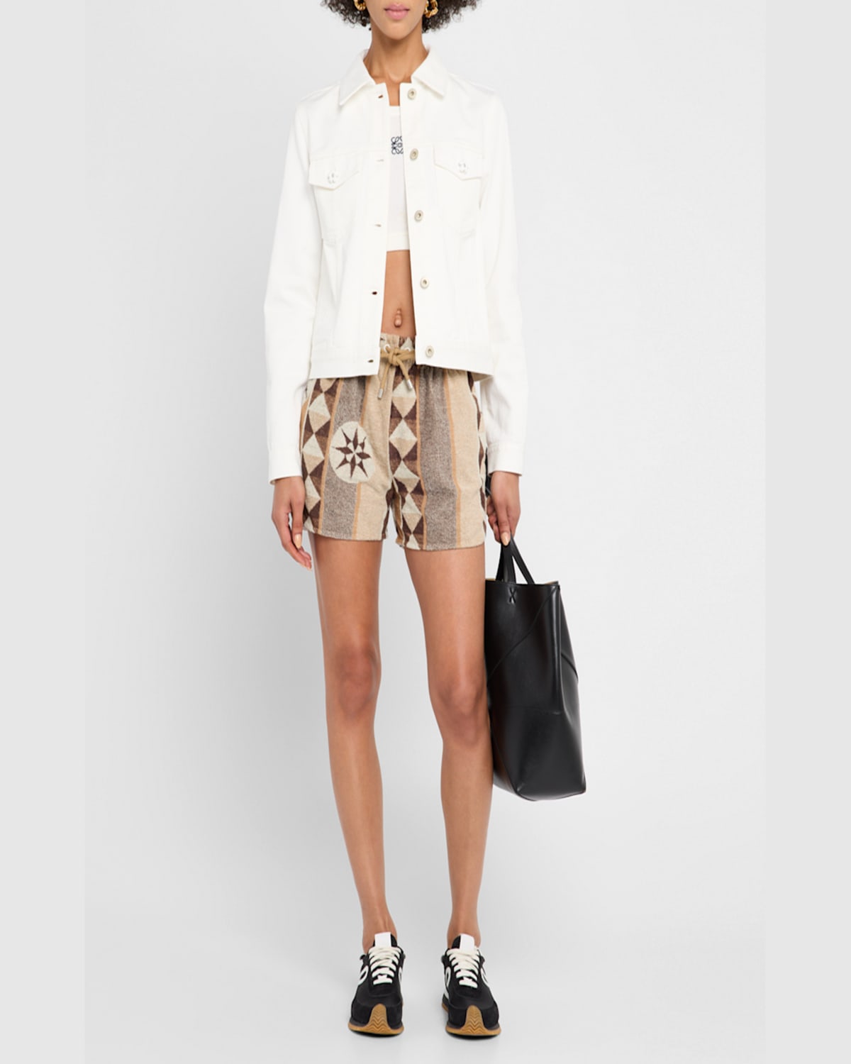 LOEWE FLOWER-BUTTON DENIM JACKET 