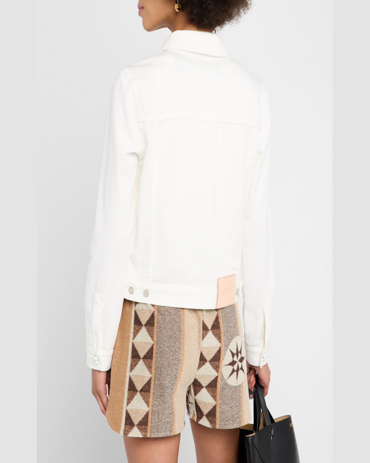 LOEWE FLOWER-BUTTON DENIM JACKET 