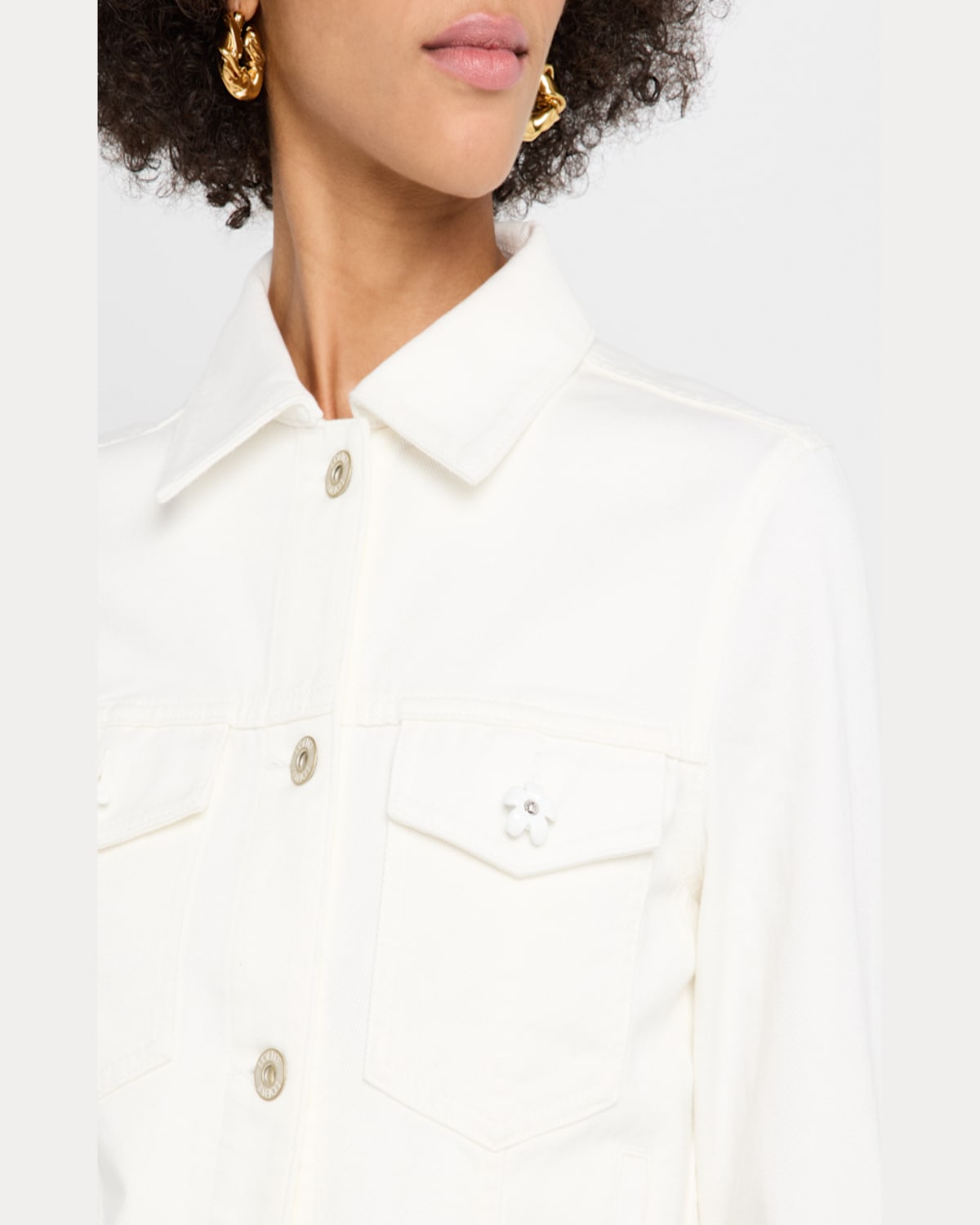 LOEWE FLOWER-BUTTON DENIM JACKET 