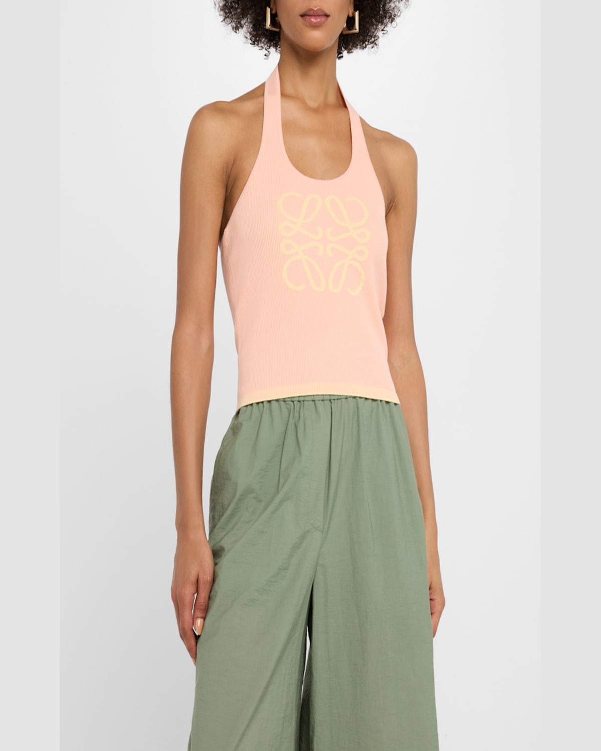 Loewe Anagram Tank Top In Cotton And Viscose In Pink