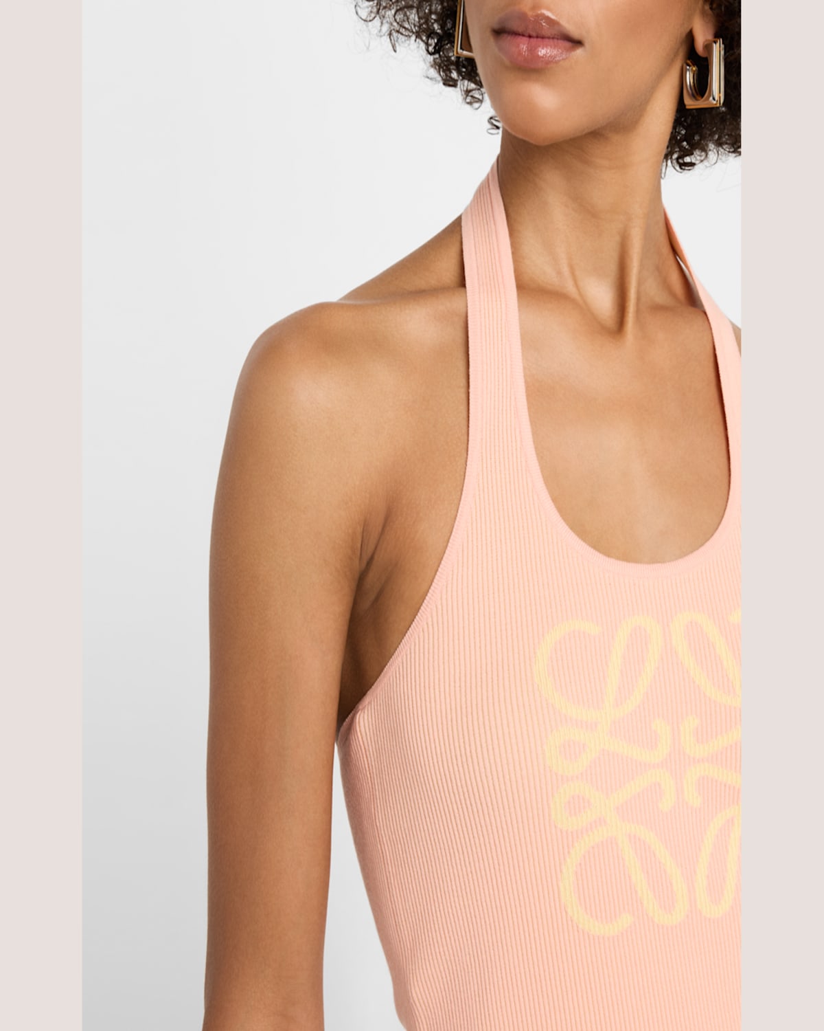 Loewe Anagram Tank Top In Cotton And Viscose In Pink