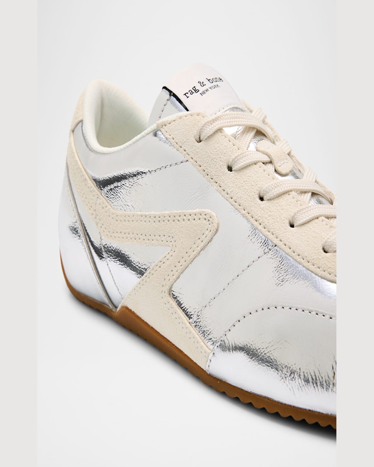 Rag & Bone Ultra Slim Metallic Leather Retro Runner Sneakers