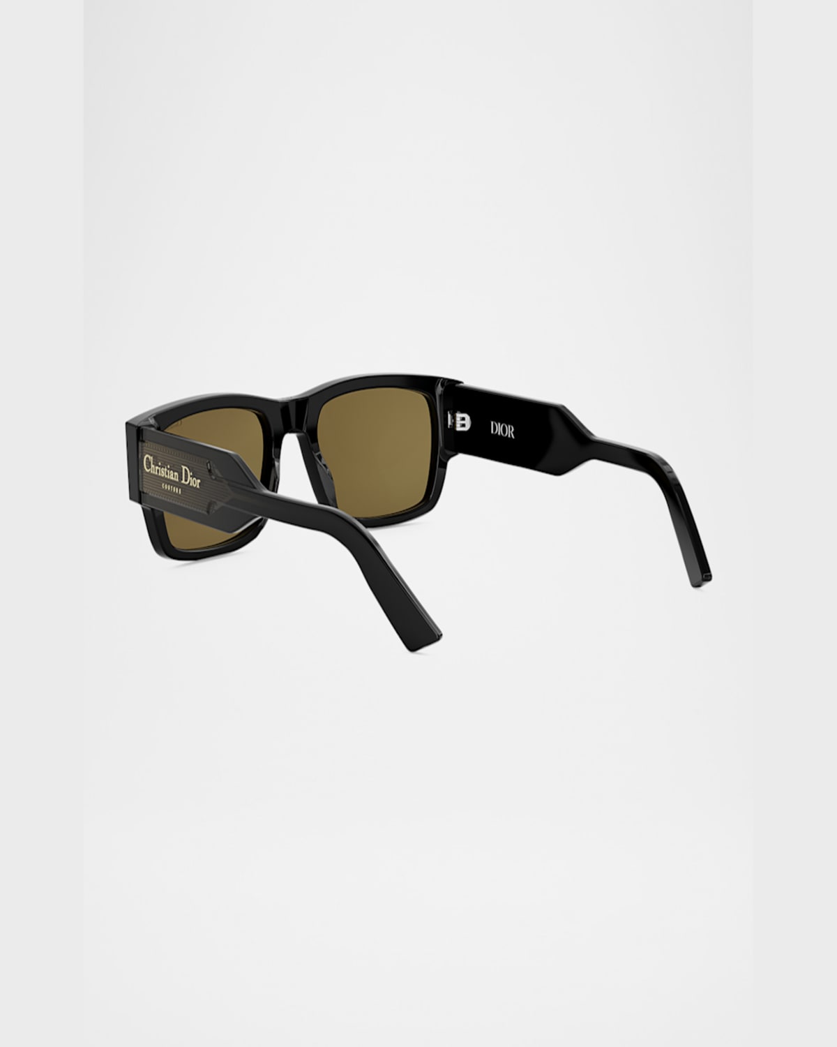 Dior Men's Christian  Label Rectangle Acetate Sunglasses In Sblkbrn