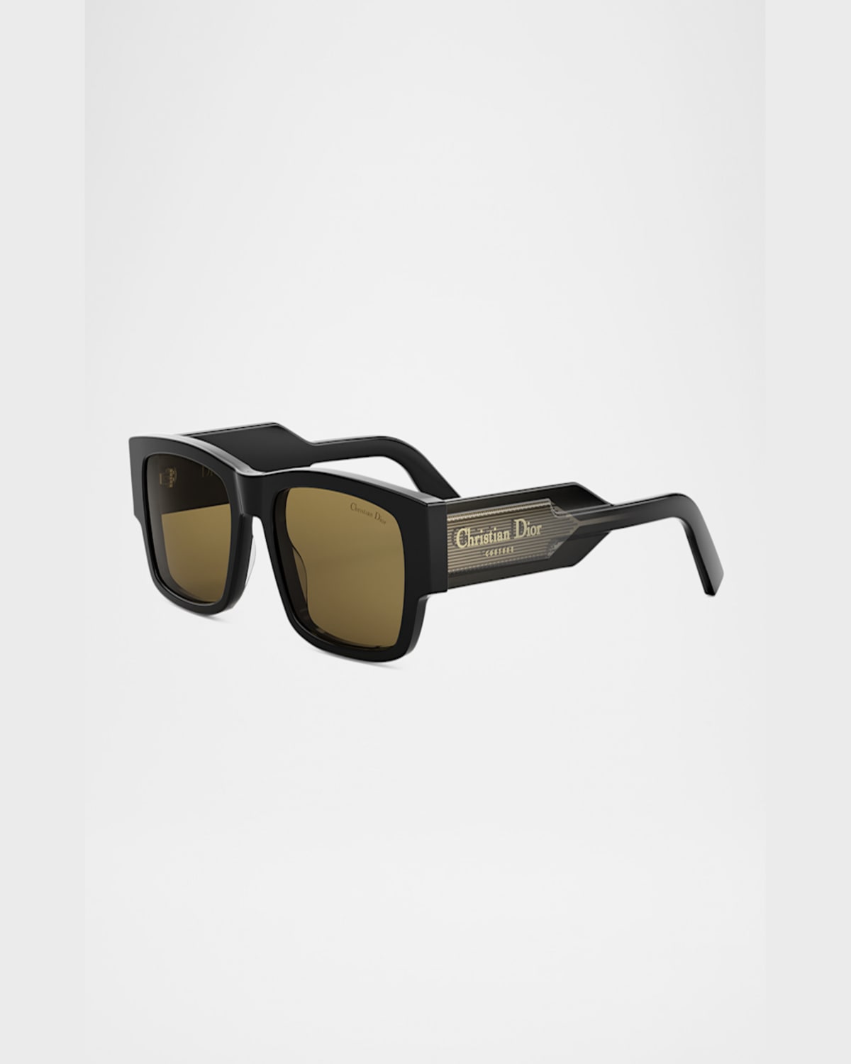 Dior Men's Christian  Label Rectangle Acetate Sunglasses In Sblkbrn