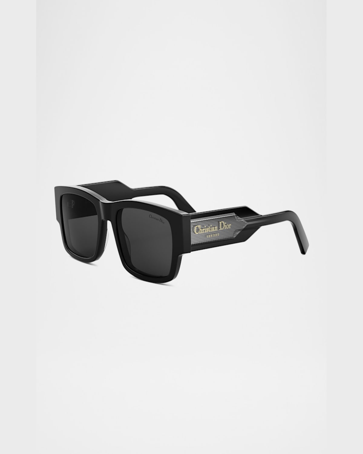 Dior Men's Christian  Label Rectangle Acetate Sunglasses In Sblksmk
