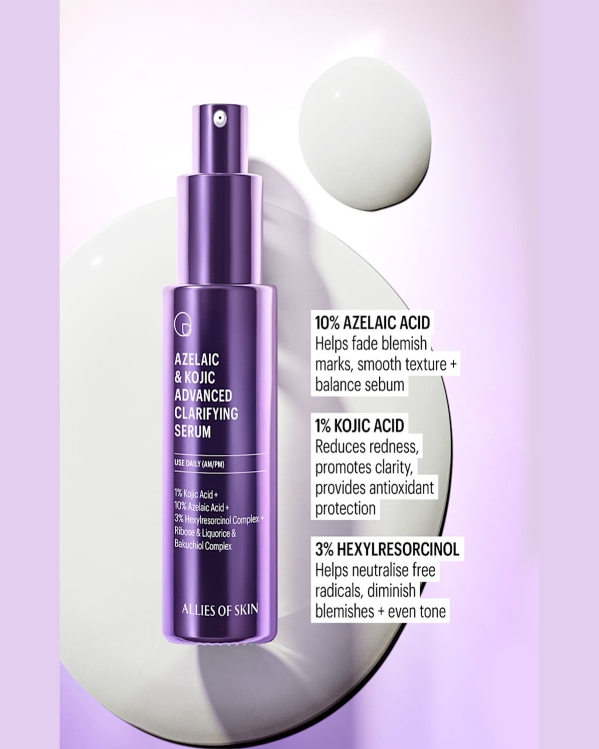 Allies Of Skin Azelaic And Kojic Advanced Clarifying Serum, 1.01 Oz.