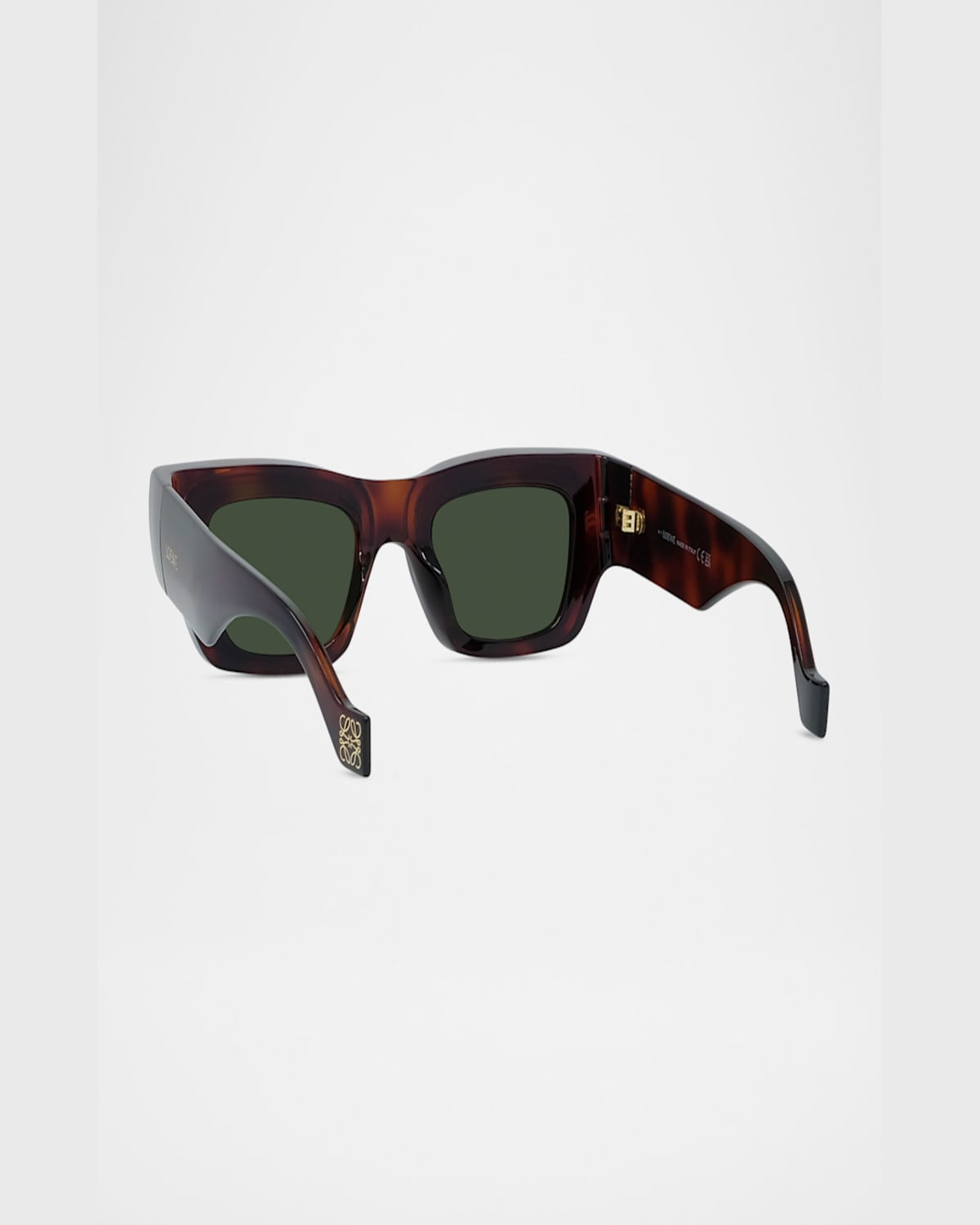 Loewe Signature Logo-print Square Sunglasses In Dark Havanagreen
