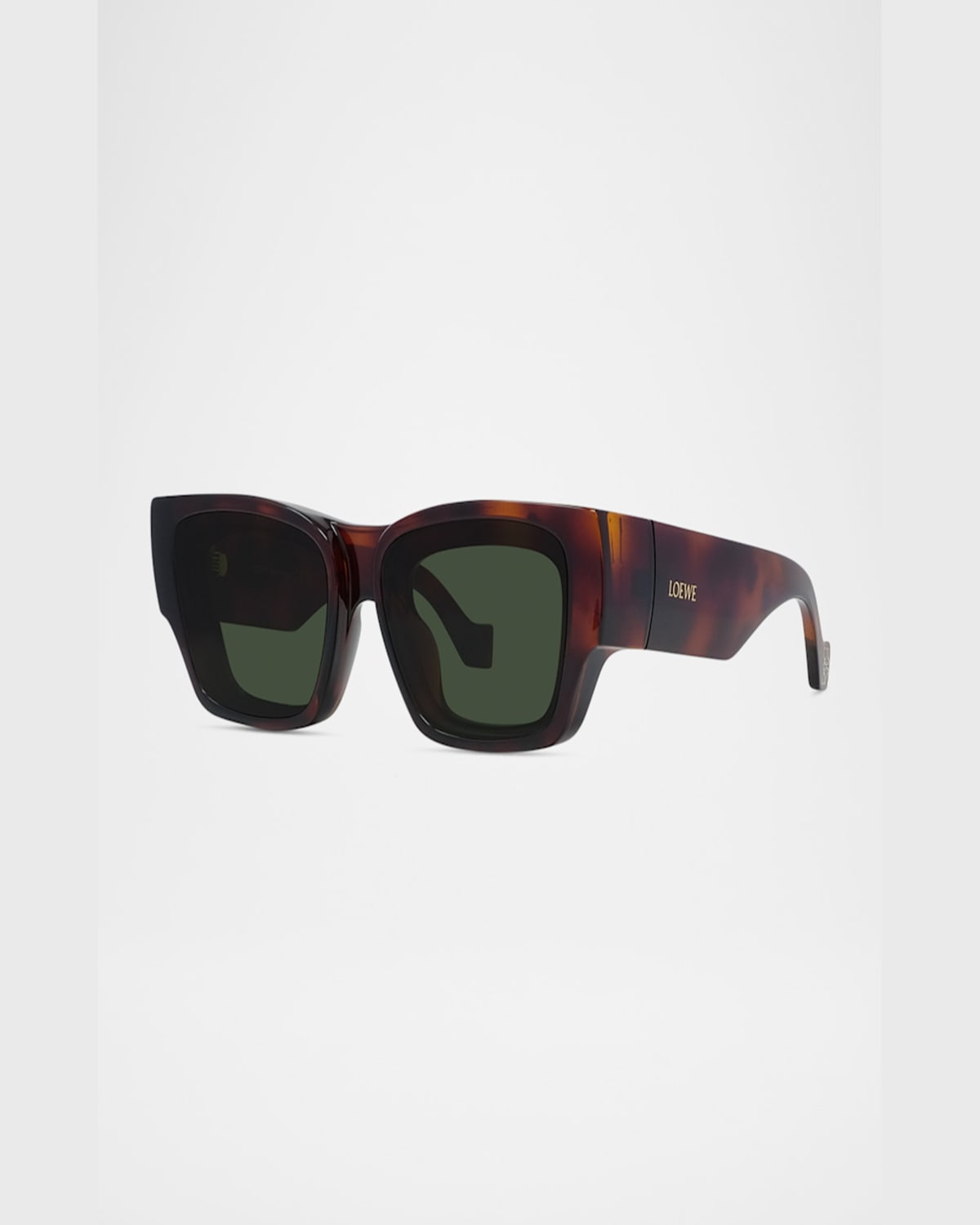 Loewe Signature Logo-print Square Sunglasses In Dark Havanagreen