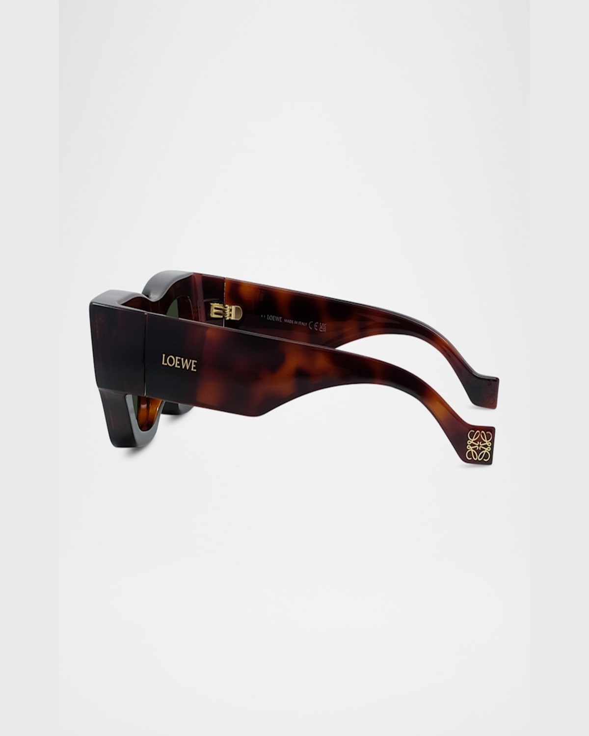 Loewe Signature Logo-print Square Sunglasses In Dark Havanagreen