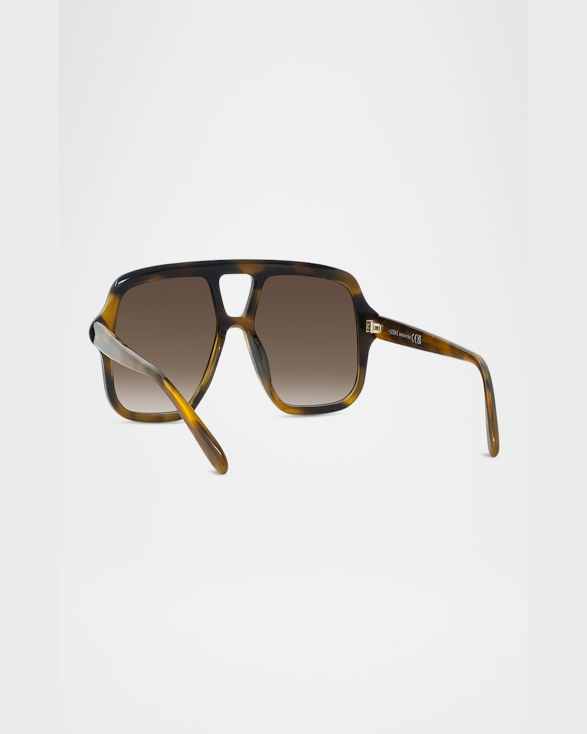 Loewe Slim Aviator Logo Sunglasses In Dark Havanagradient Brown