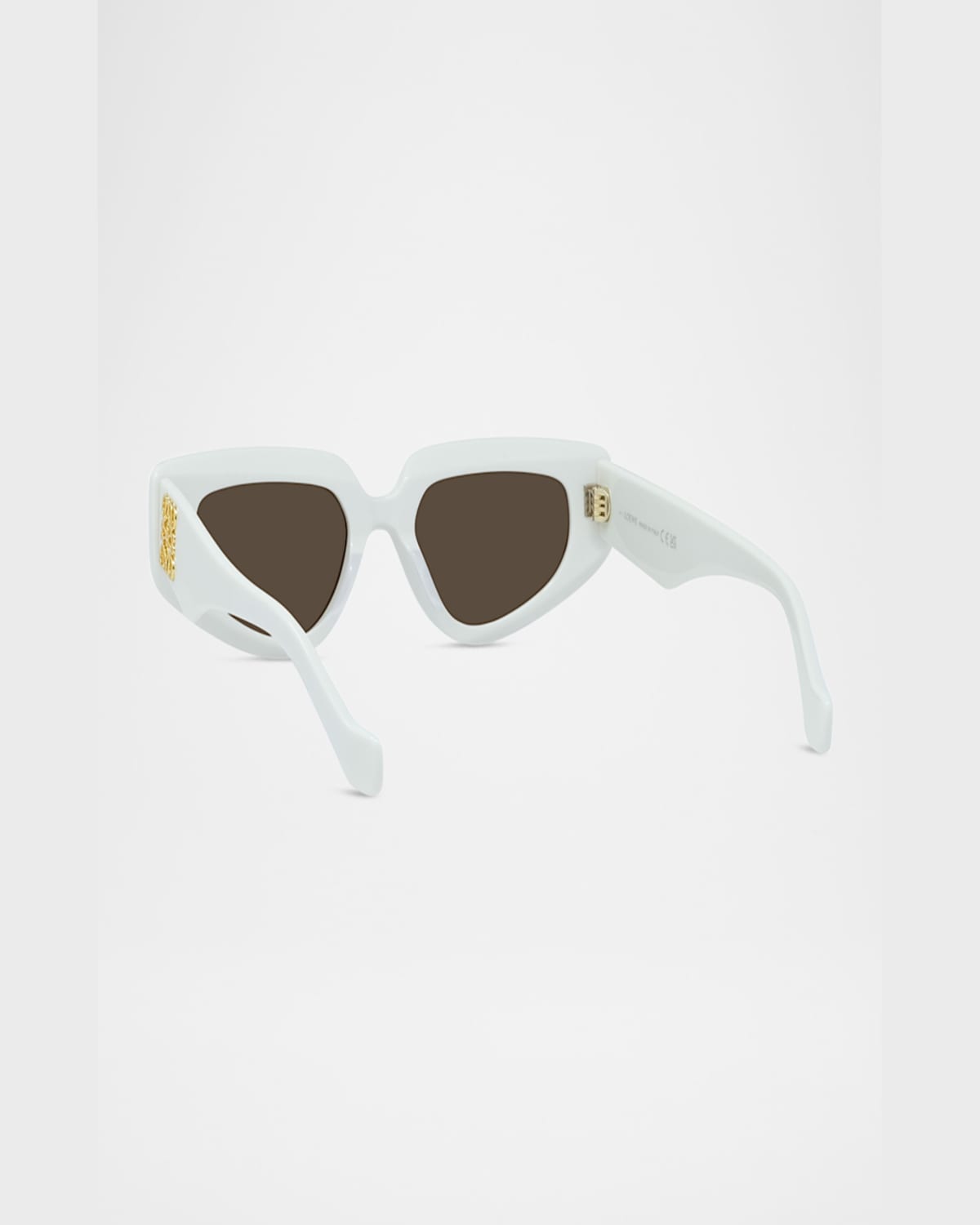 Loewe Anagram Geometric Acetate Sunglasses In Ivorybrown