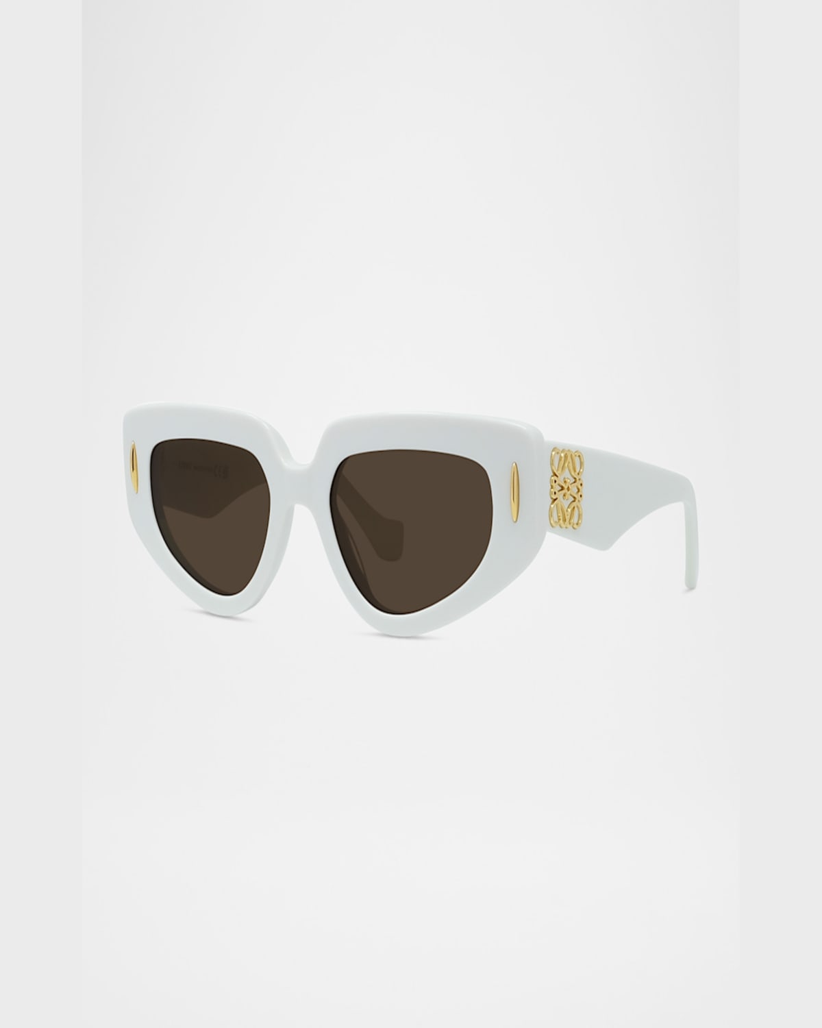 Loewe Anagram Geometric Acetate Sunglasses In Ivorybrown