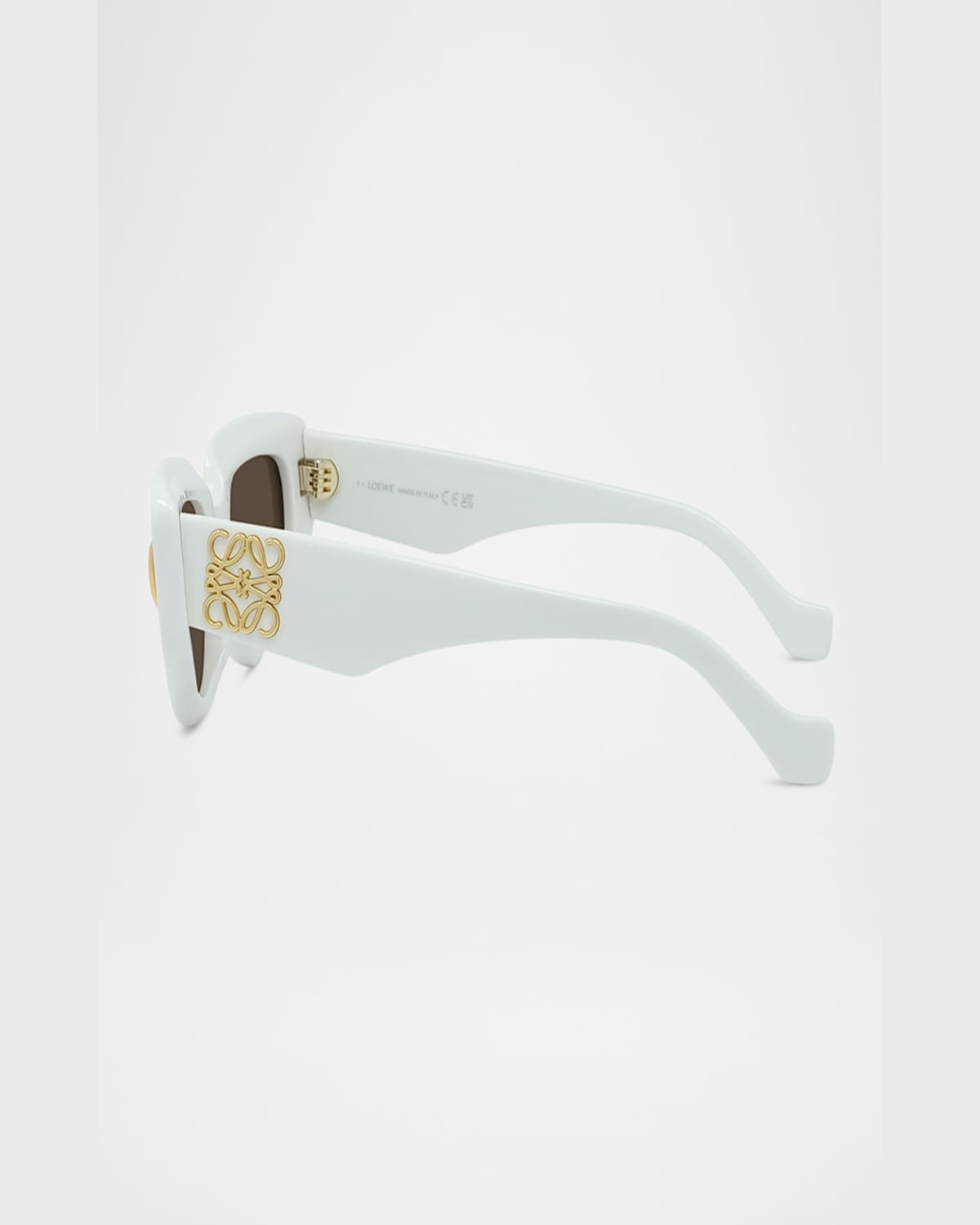 Loewe Anagram Geometric Acetate Sunglasses In Ivorybrown