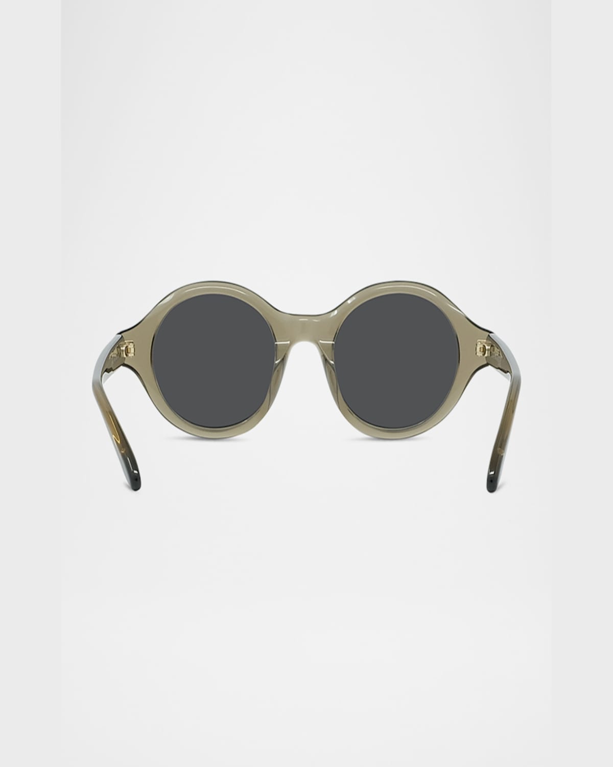 Loewe Men's Slim Acetate Round Sunglasses In Shiny Dark Green Smoke